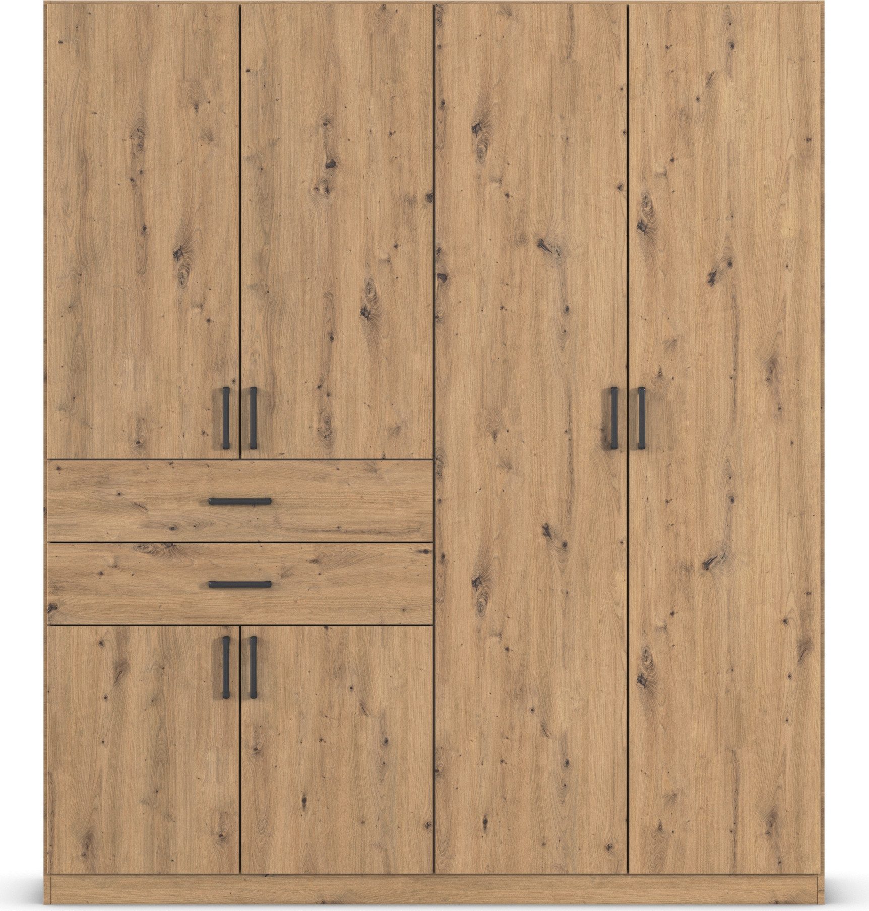 rauch Drehtürenschrank Kleiderschrank Schrank Garderobe MAIKA mit Dekor-Front 2 Schubladen, in verschiedenen Breiten, Höhen, Farben, MADE IN GERMANY