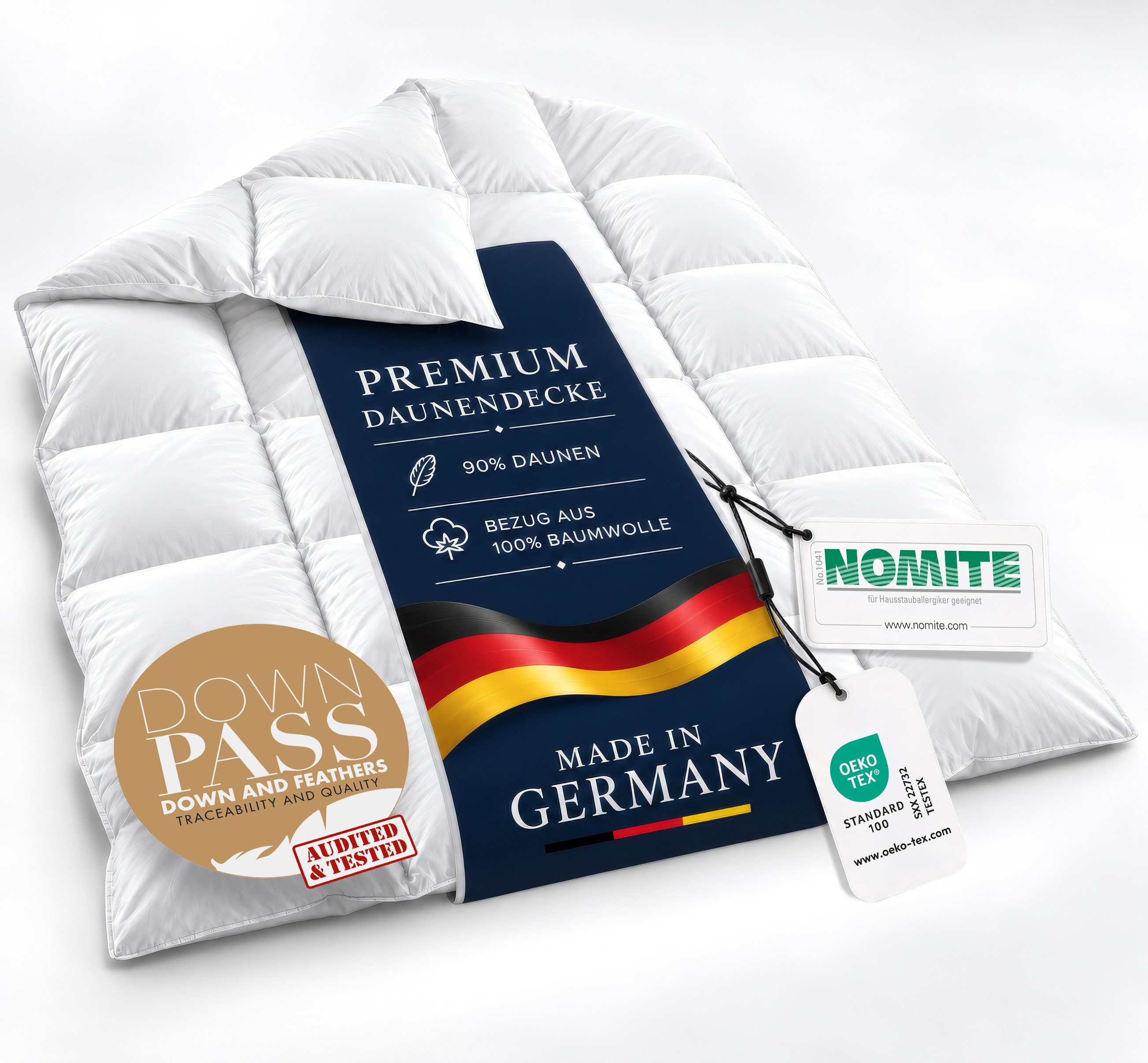 Gentle North Daunenbettdecke Gentle North Daunendecke – 90 % Daunen / 10 % Federn – Made in Germany