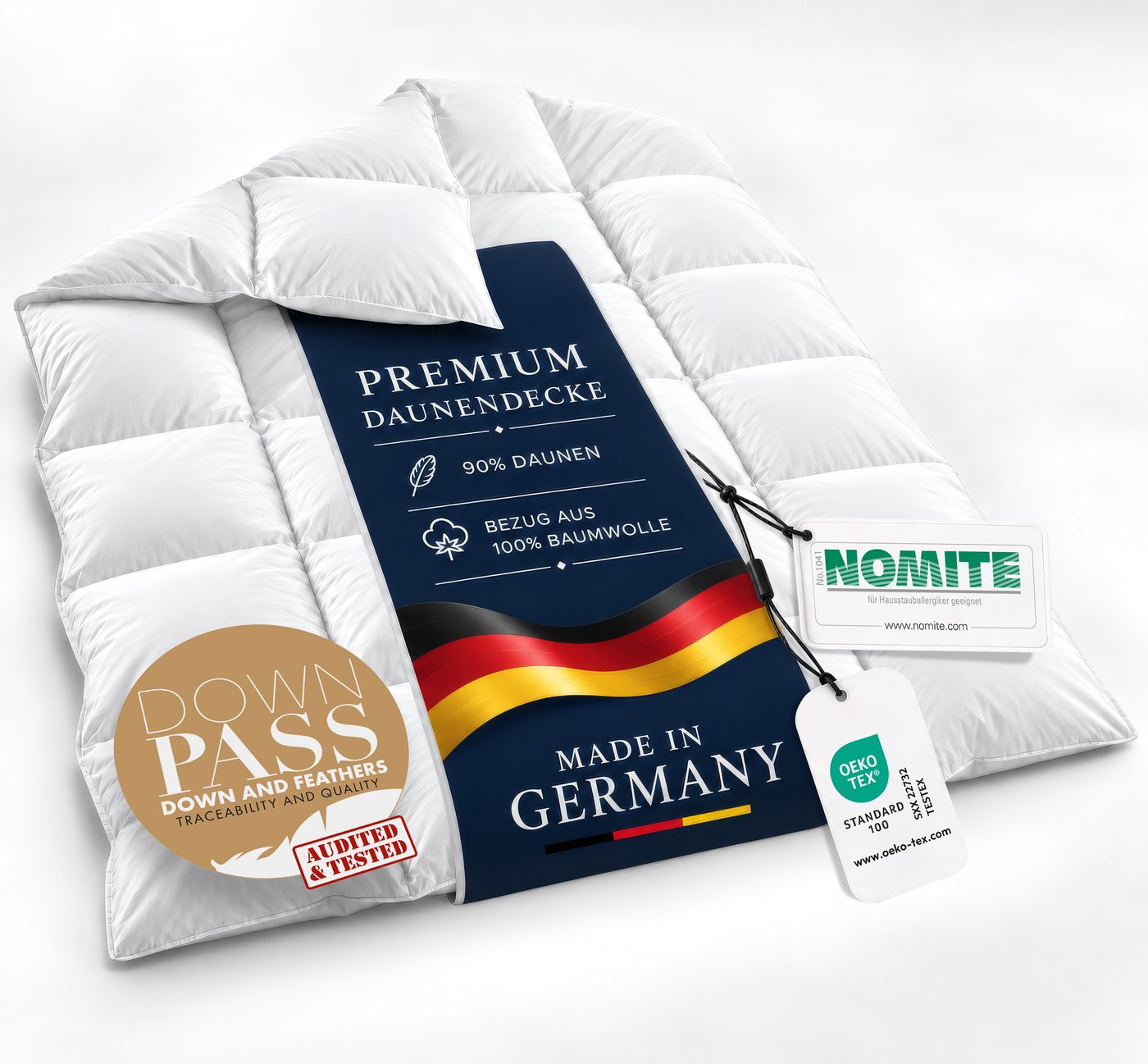 Gentle North Daunenbettdecke Gentle North Daunendecke – 90 % Daunen / 10 % Federn – Made in Germany