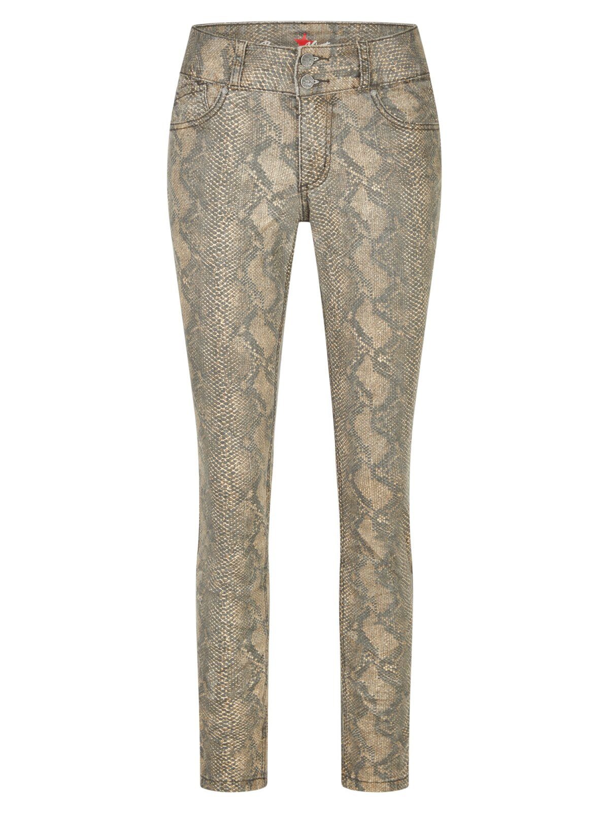 Buena Vista Stoffhose ? Damen Stoffhose Stretch ? Cropped Hose mit Schlangen-Muster  