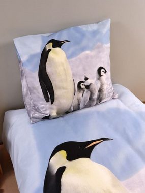 Kinderbettwäsche Bettwäsche Set mit Pinguin 135 x 200 cm 80 x 80 cm 100% Baumwolle, BrandMac