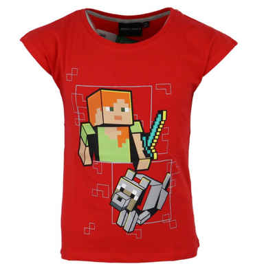 Minecraft T-Shirt »Alex Kinder kurzarm Shirt« Gr. 104 bis 128, Rot oder Grau