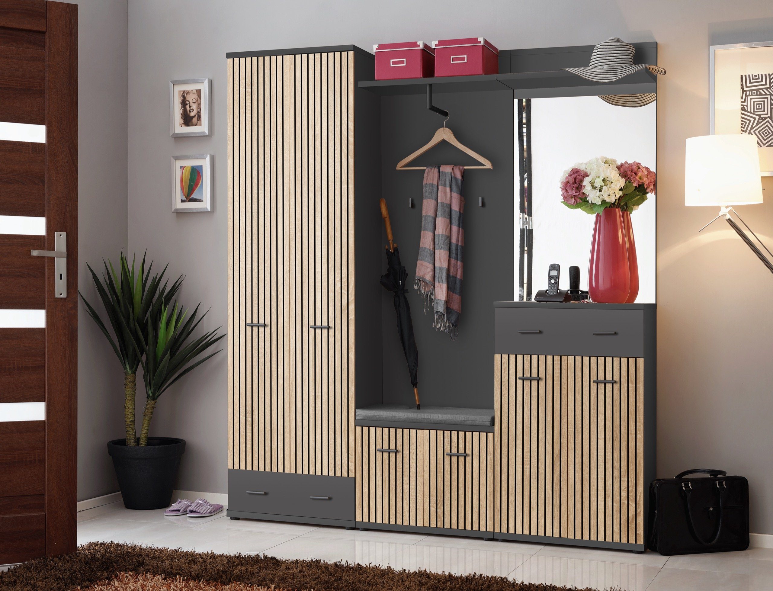 ASM-Moebel Garderoben-Set Flurgarderobe Schuhschrank MARCO III günstig online kaufen