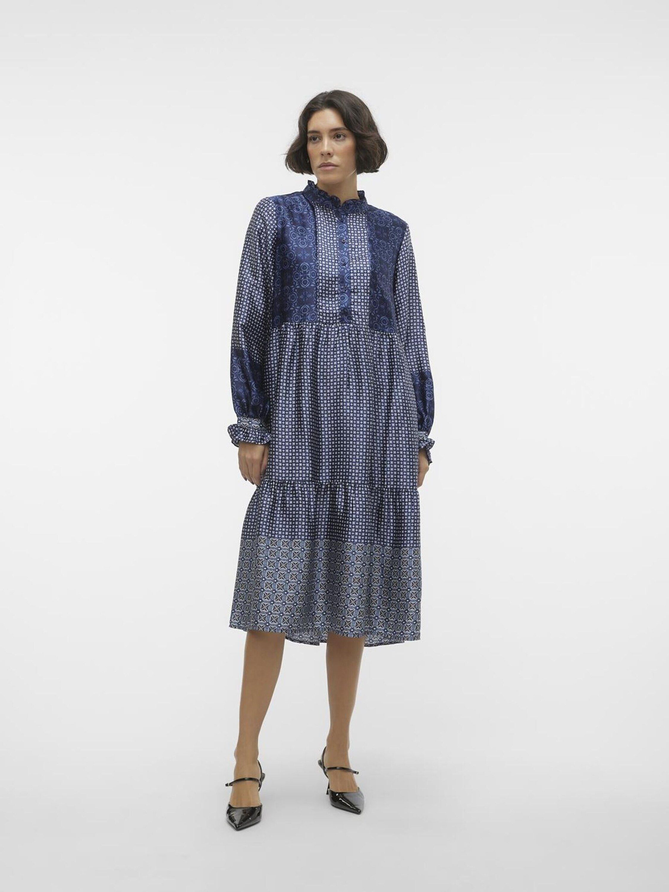 Vero Moda Blusenkleid Levi (1-tlg) Drapiert/gerafft