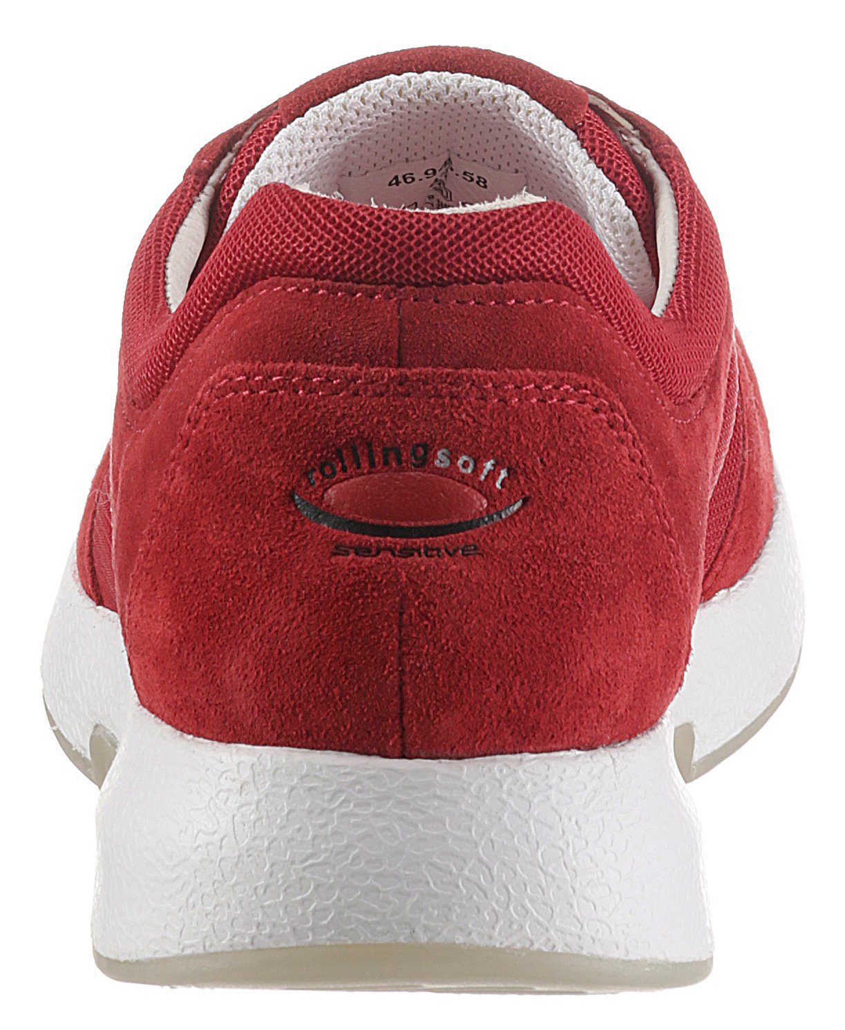 Gabor Rollingsoft sommerlichem rot Keilsneaker im Materialmix