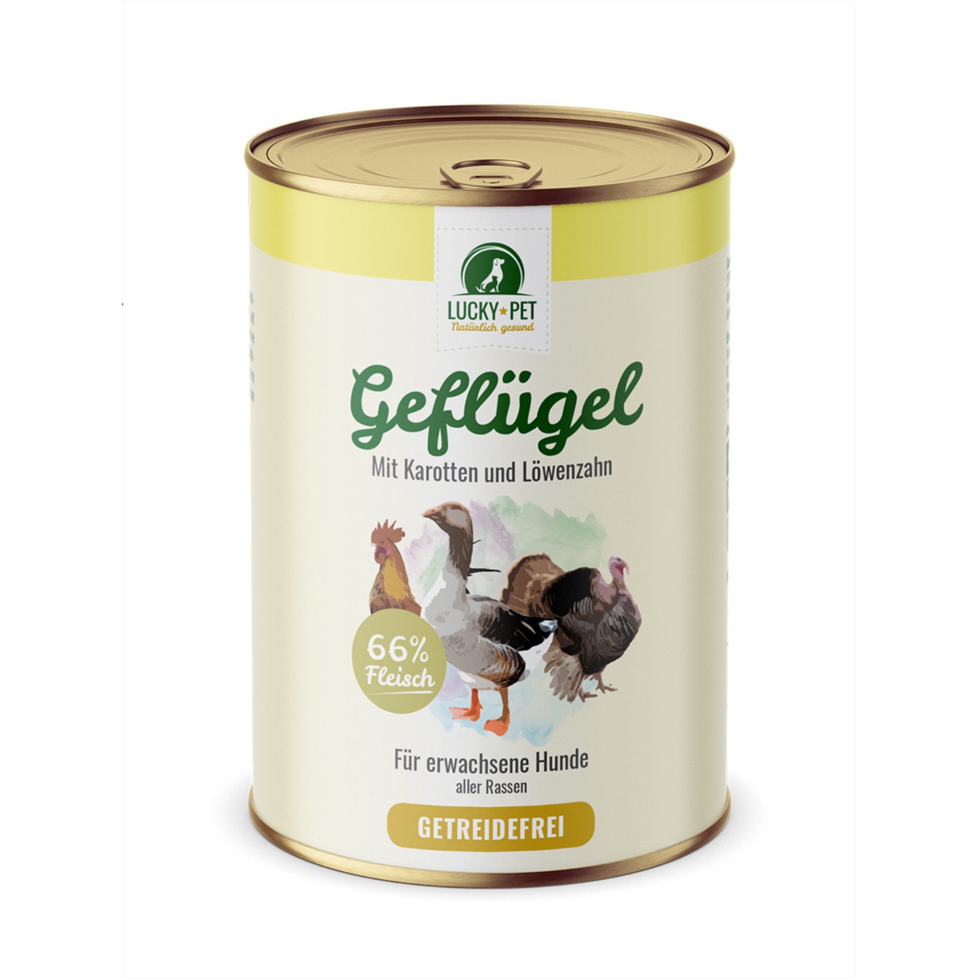 Lucky-Pet Geflügel mit Karotten & Löwenzahn, 400g