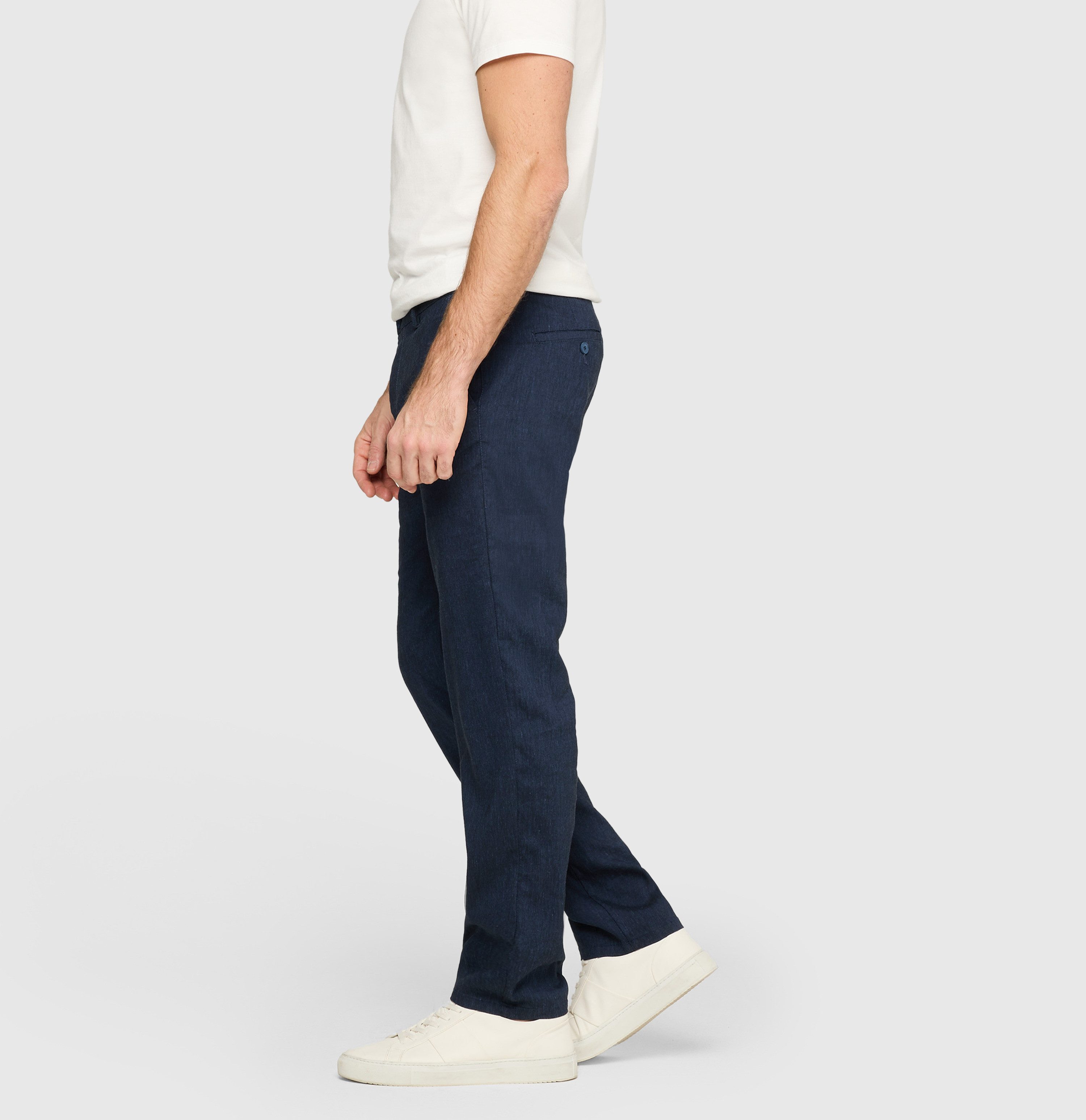 MAC Chinohose Lennox Sport Leinenstruktur