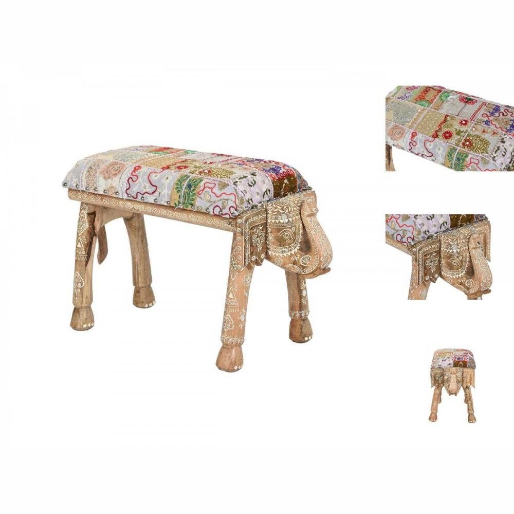 DKD Home Decor Fußhocker Barhocker DKD Home Decor Elefant Polyester Bunt Mango-Holz 65 x 31,7 x