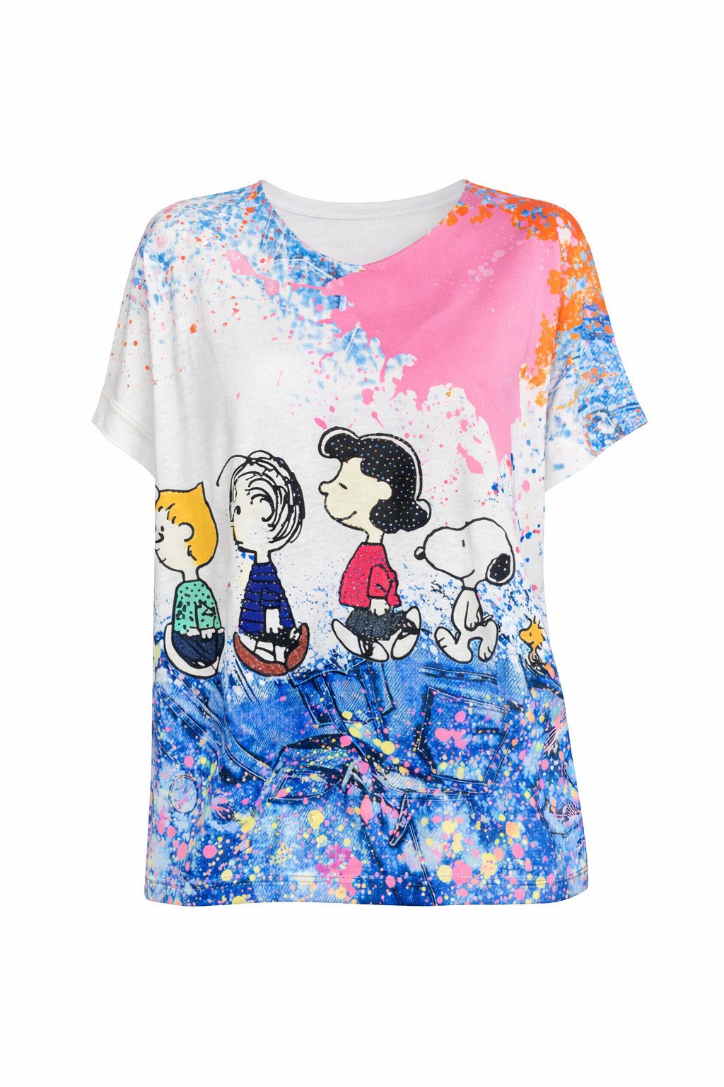 ITALY VIBES Kurzarmshirt - T-Shirt - Shirt kurzarm Damen - stylischer Print - ITALY VIBES ONE SIZE / passend für Größe M - XL