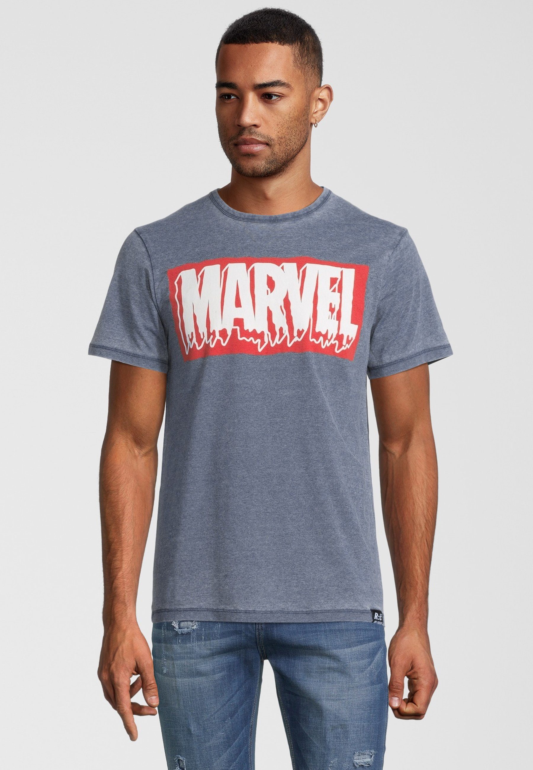 Blau Logo Recovered Slime Marvel Vintage T-Shirt