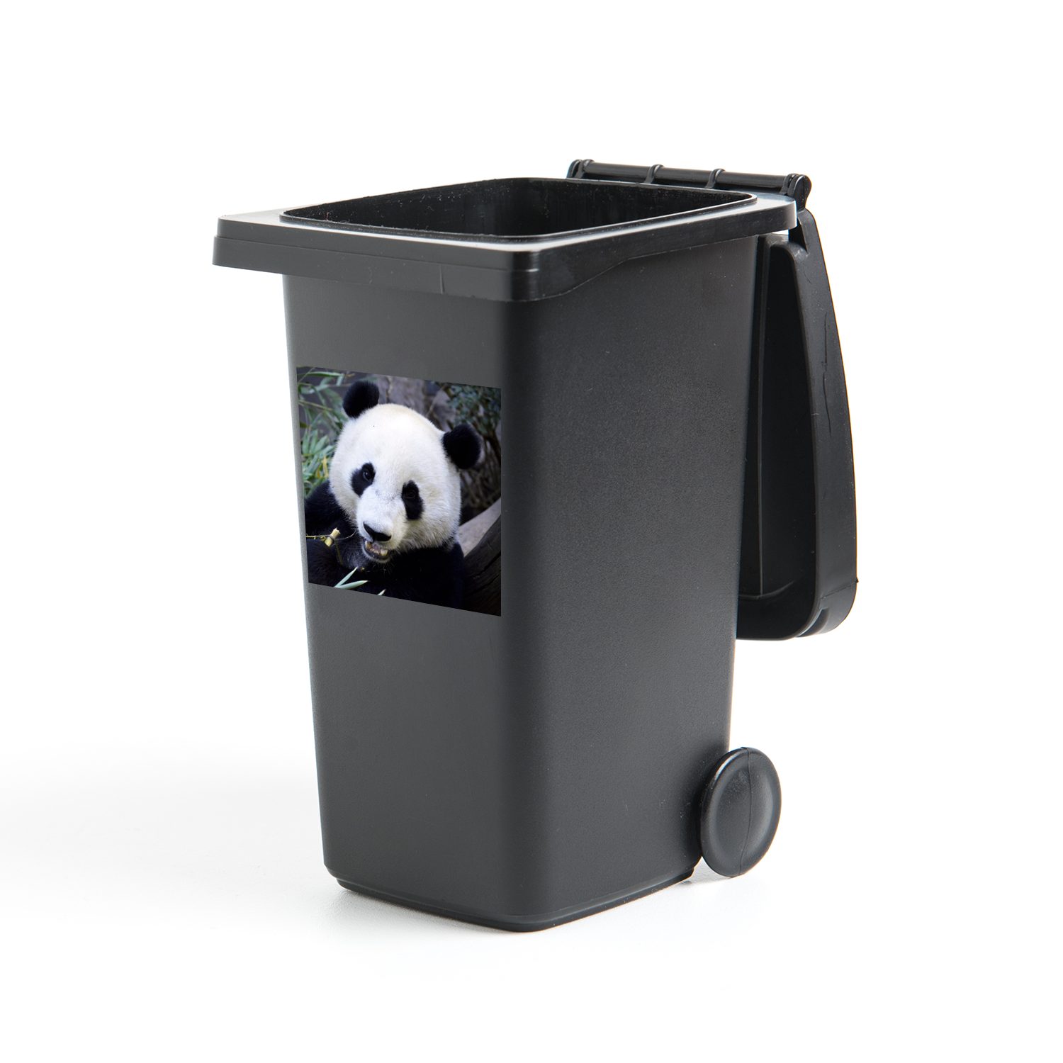 MuchoWow Wandsticker Panda - Tier - Blätter (1 St), Mülleimer-aufkleber, Mülltonne, Sticker, Container, Abfalbehälter