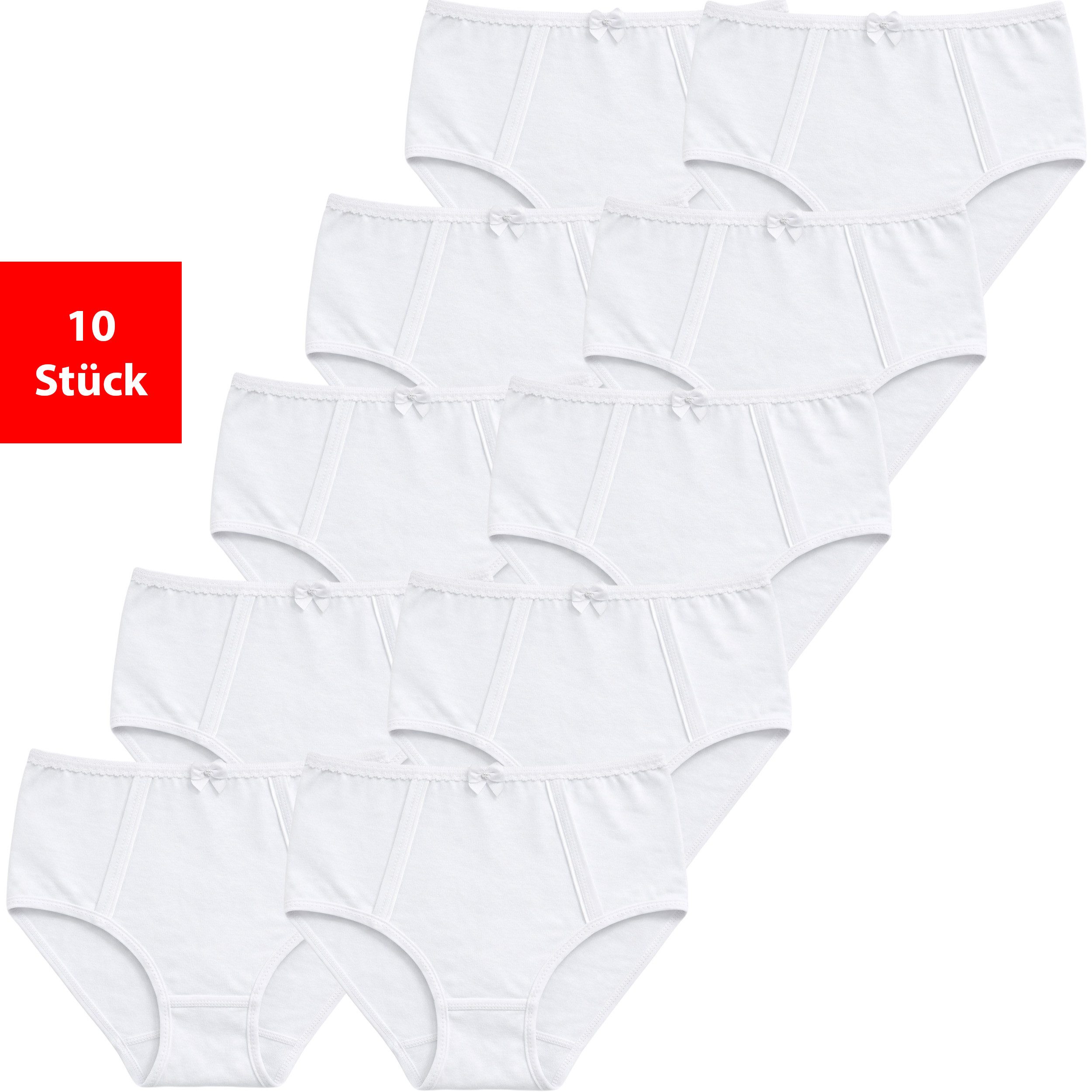 Fashionschmiede Taillenslip Taillenslip Damen Baumwolle Stretch 5er & 10er Pack Maxislip (Set, 10-St., 10er-Pack) Hoher Baumwollanteil, elastisch, weich & atmungsaktiv