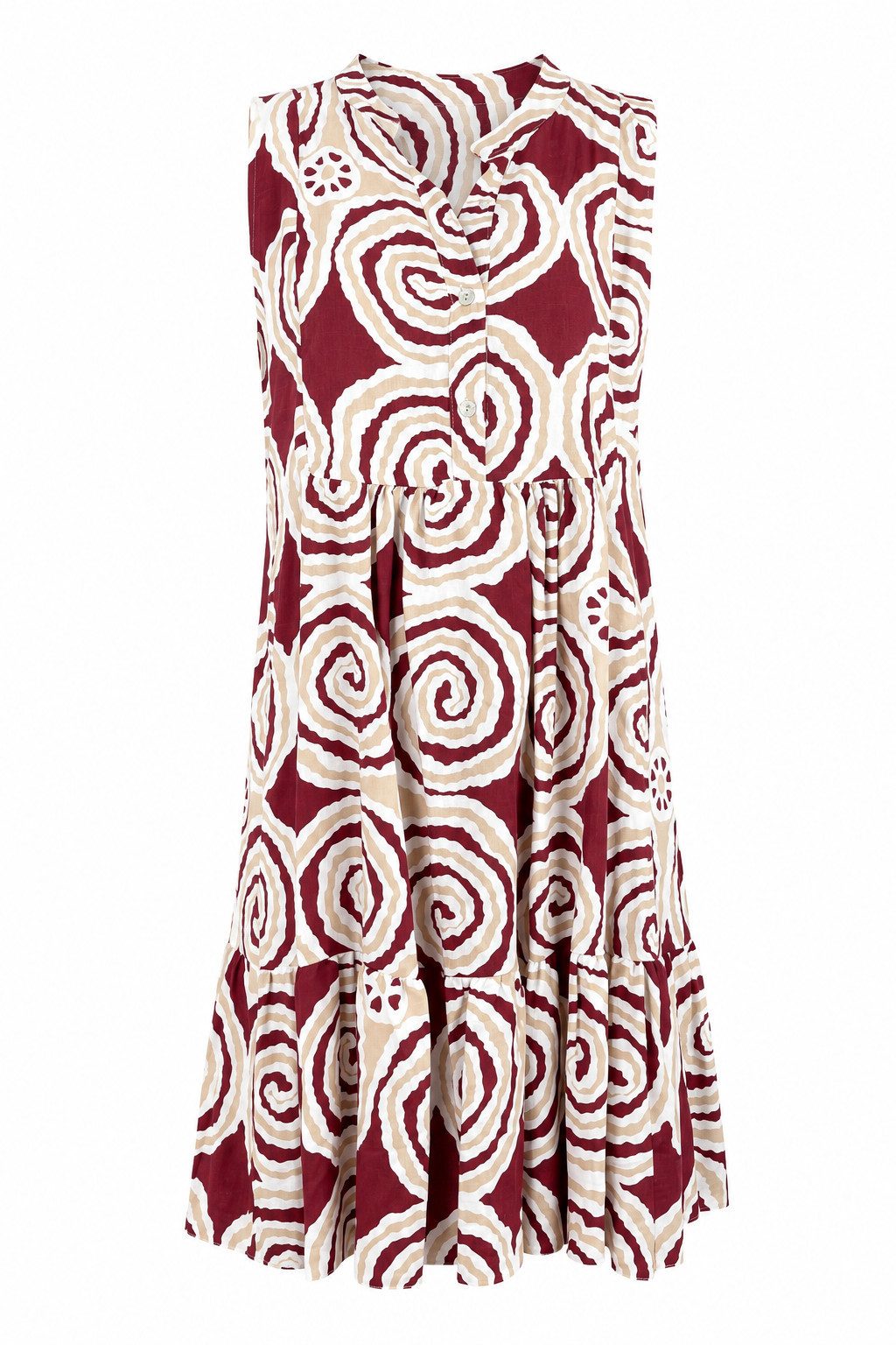 ITALY VIBES Sommerkleid - gemustertes Blusenkleid - ärmelloses Kleid Damen ONE SIZE / passend für Größe M - XL