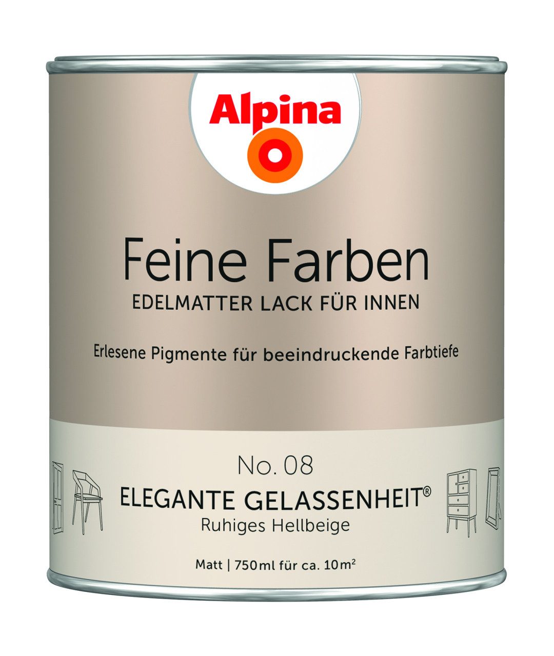Alpina Wandfarbe Alpina Feine Farben Lack No. 08 Elegante. € 25,19, (€ 33,59 pro 1 l).