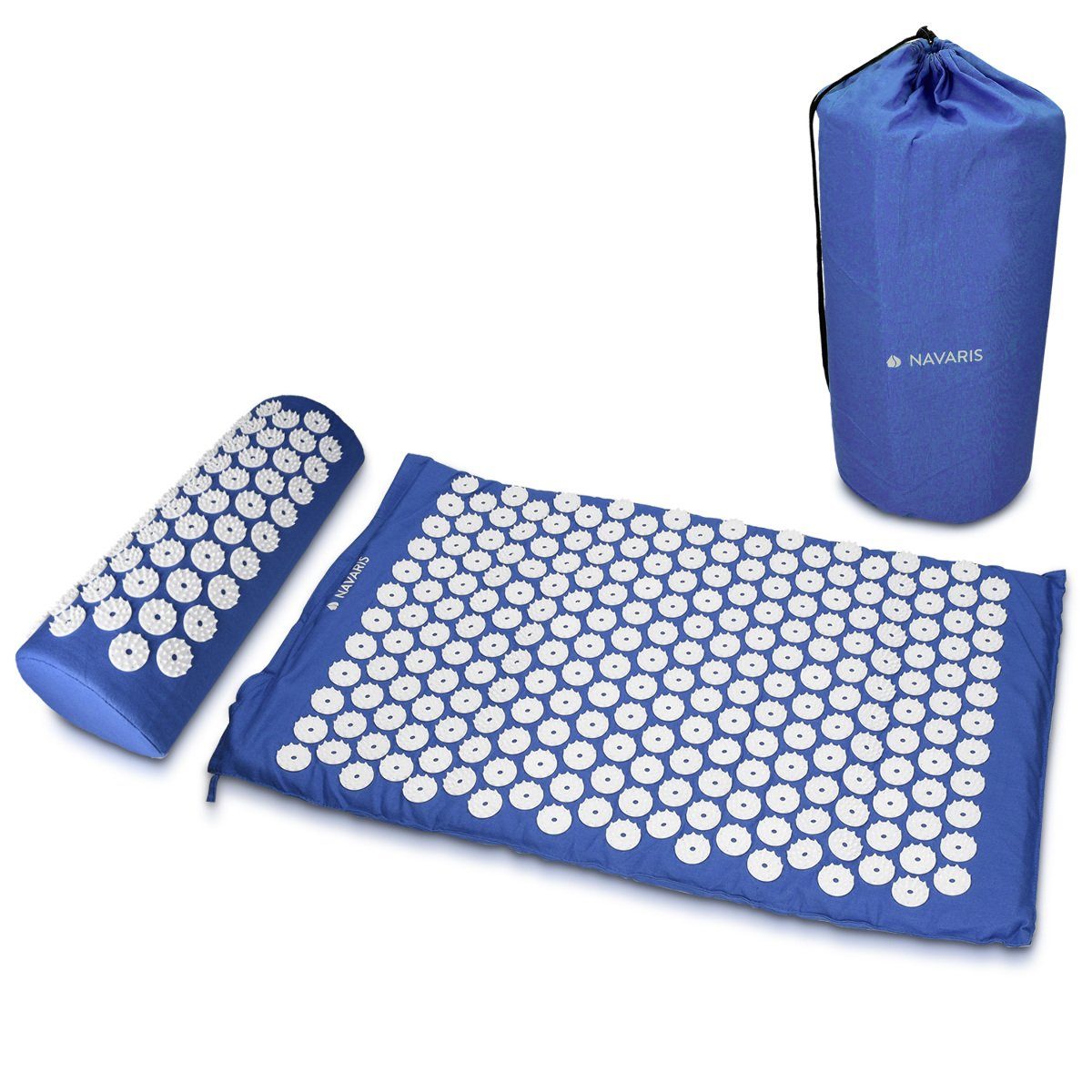 Navaris Akupressurmatte 2in1 Akupressur Massage Set - Matte und Kissen inkl. Tasche (1-St)