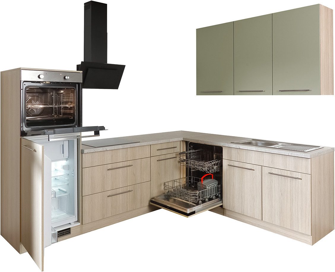 wiho Küchen Winkelküche Filo, wahlweise mit E-Geräten, Stellbreite 260/220 cm