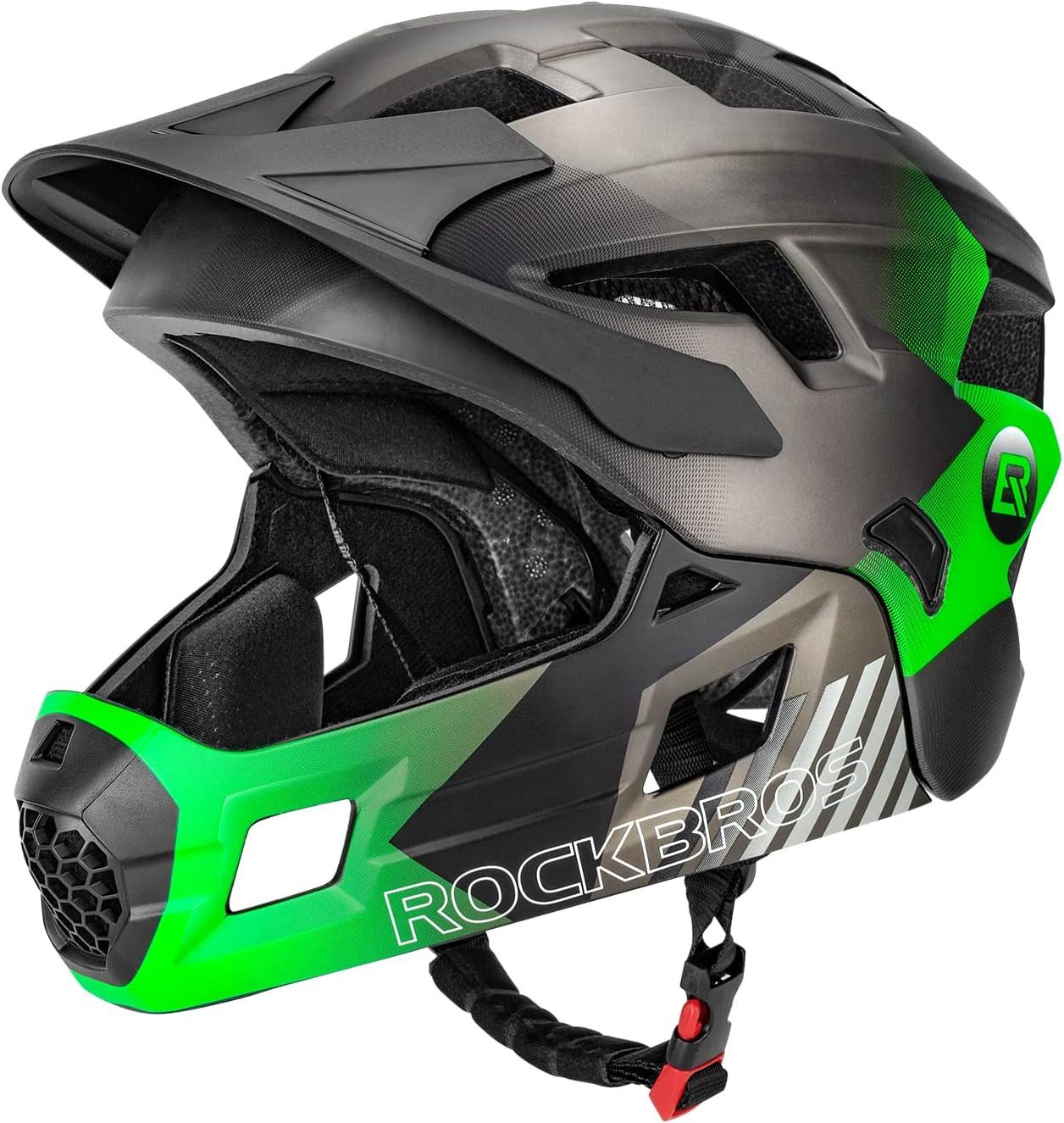 ROCKBROS Fahrradhelm Kinderhelm Integriert Fahrradhelm Kinder (1-tlg), Fullface, mit Abnehmbarem Kinnschutz, S 48-53 cm M 53-58 cm