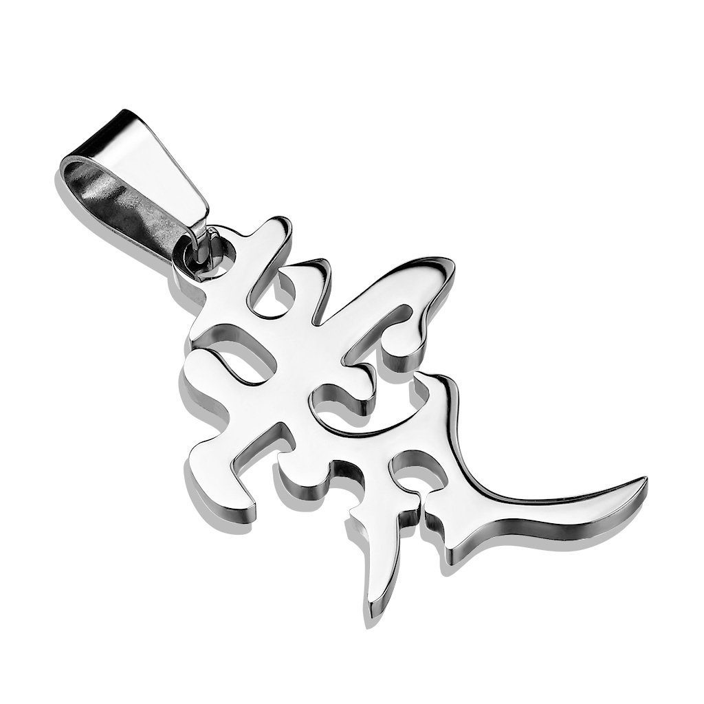 BUNGSA Herzanhänger Symbol Liebe (1-tlg), Unisex Pendant Edelstahl aus Halsketten Silber chinesisches Anhänger
