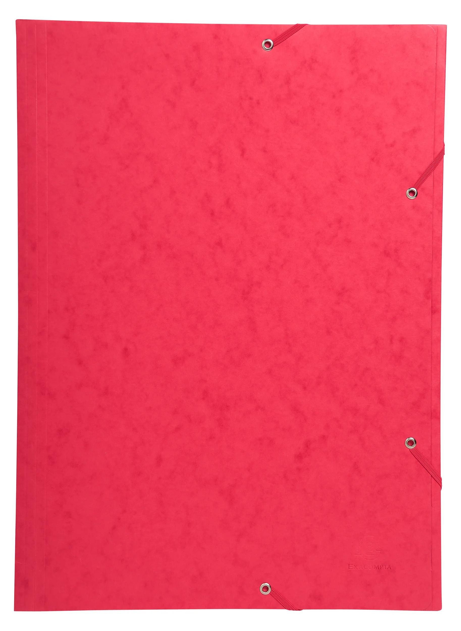 Organisationsmappe 5x Sammelmappe + Gummizug, 3 Klappen Karton, 600g/qm, A3, Rot, 59503E