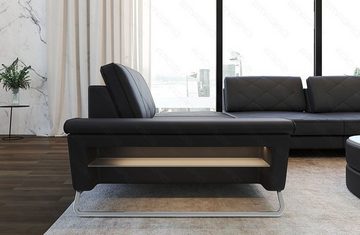 Sofa Dreams Ecksofa Leder Designer Eckcouch Rotello L Form Luxus Ledersofa, Couch wahlweise mit Multifunktionskonsole