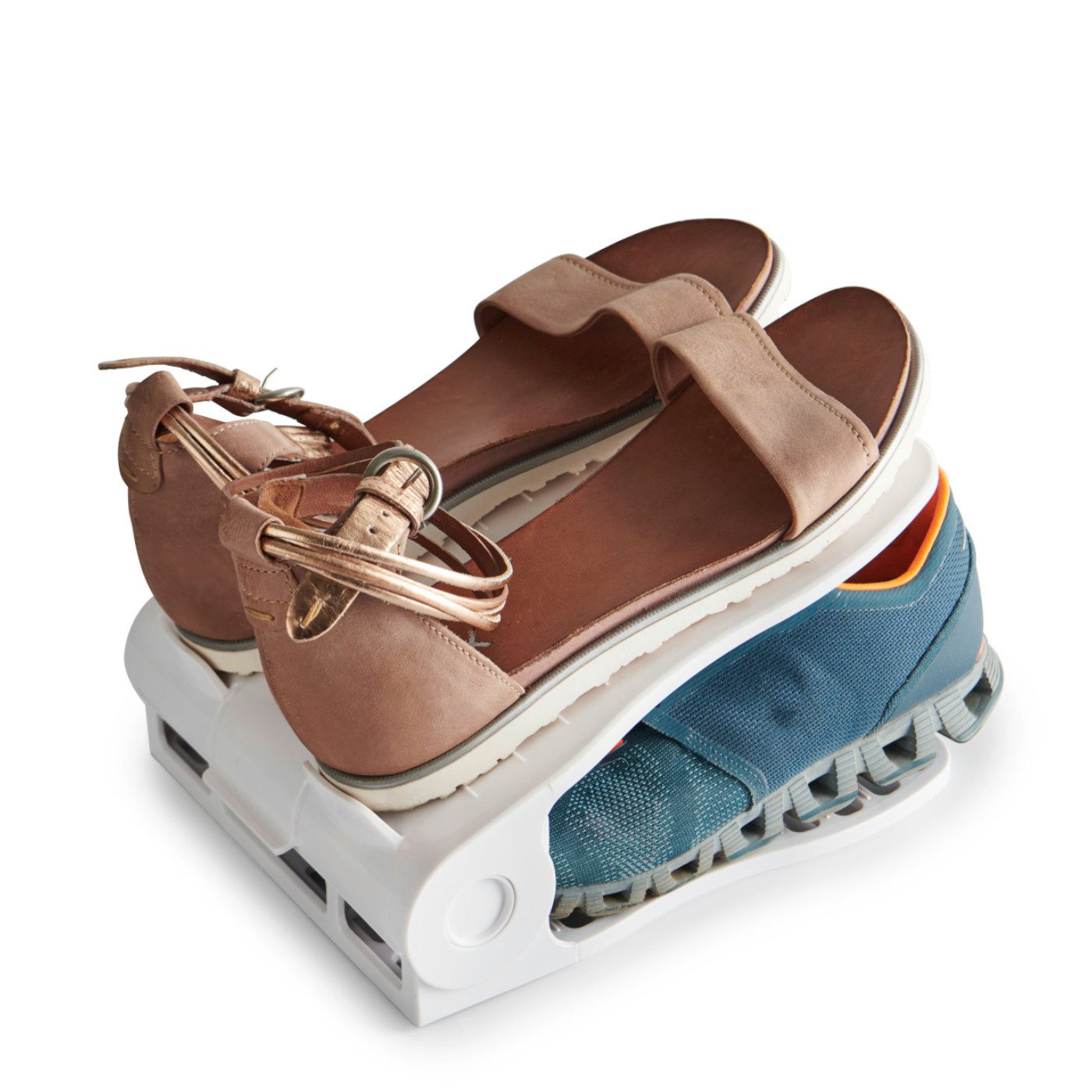 Betty Bossi Schuhstapler Flexibler Schuhhalter, 2 Paar, weiss - 4 Stk.