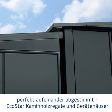 Hörmann Ecostar Kaminholzregal Elegant Typ aus Metall (123 x 103 x 198 cm (T x B x H), feuerverzinktes Stahlblech