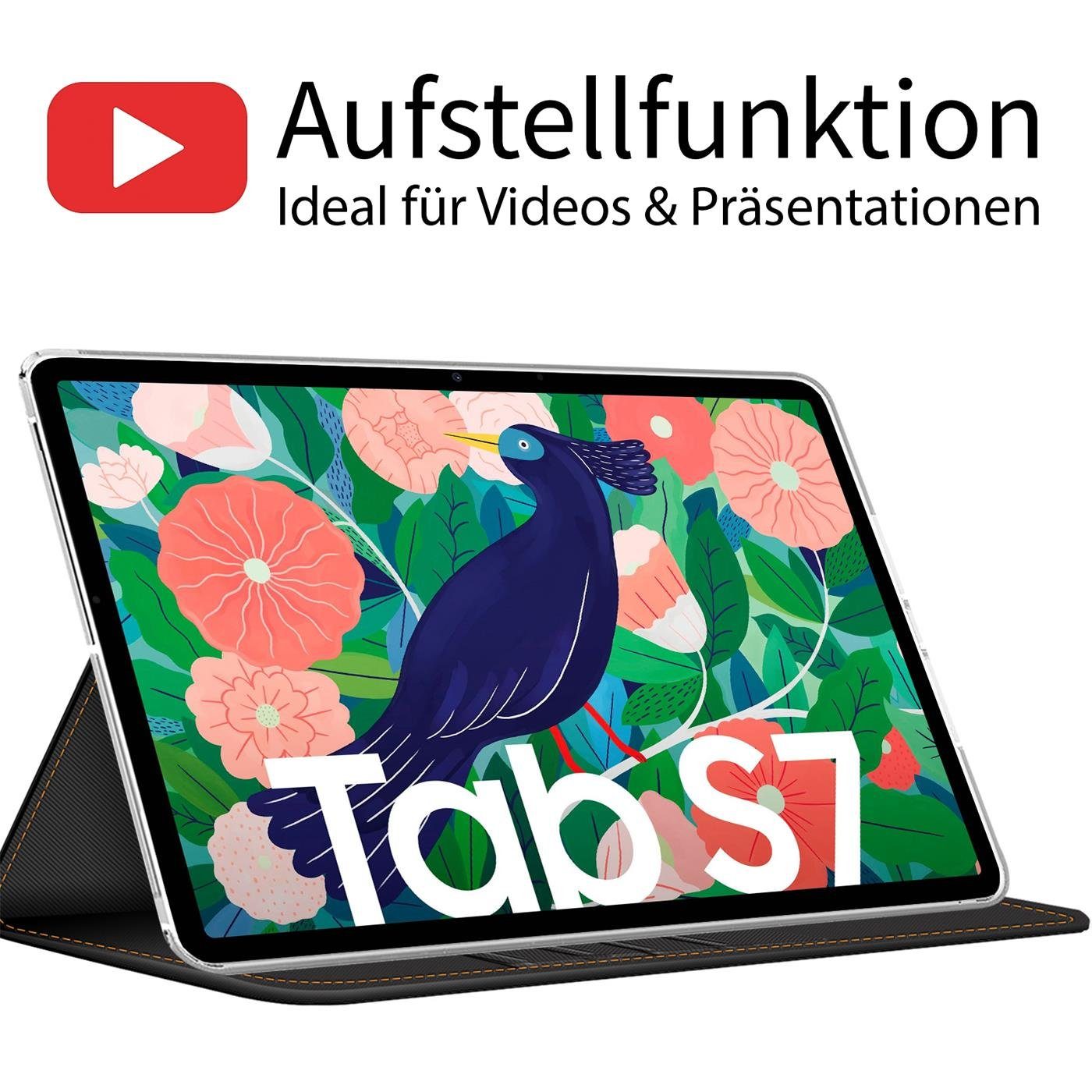 CoolGadget Tablet-Hülle Book Case Tablet Tasche Für Samsung Galaxy Tab S7 / S8 28 cm (11 Zoll), Hülle Klapphülle Cover Samsung Tab S7 (T870/T875) Schutzhülle – Bild 4 von 5