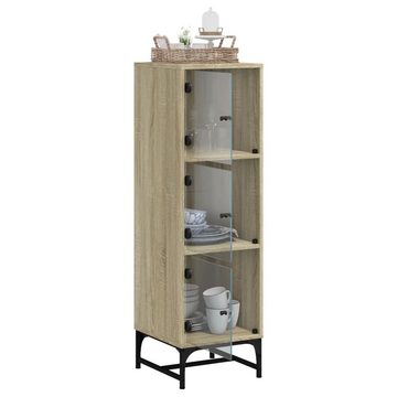 vidaXL Sideboard Highboard mit Glastüren Sonoma-Eiche 35x37x120 cm (1 St)