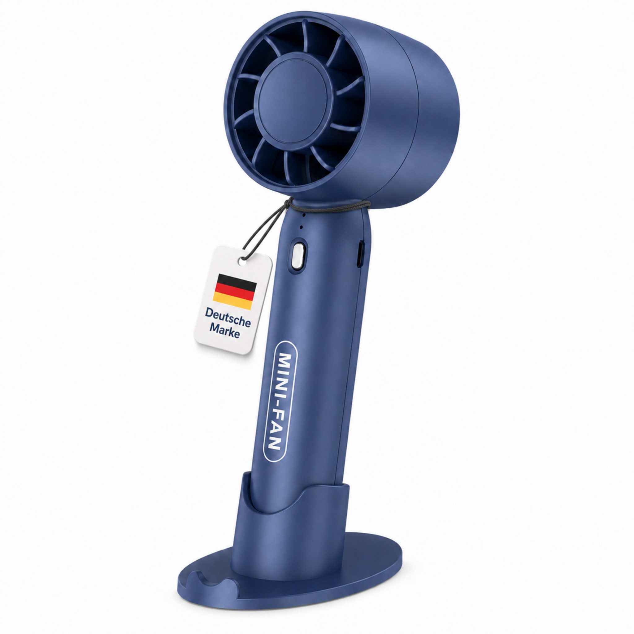 HS.SUPPLY Handventilator Mini Ventilator mit Akku, 3 Stufen, Standfuß, leise & tragbar, 2-in-1 Hand- und Tischventilator mit 3 Geschwindigkeitsstufen