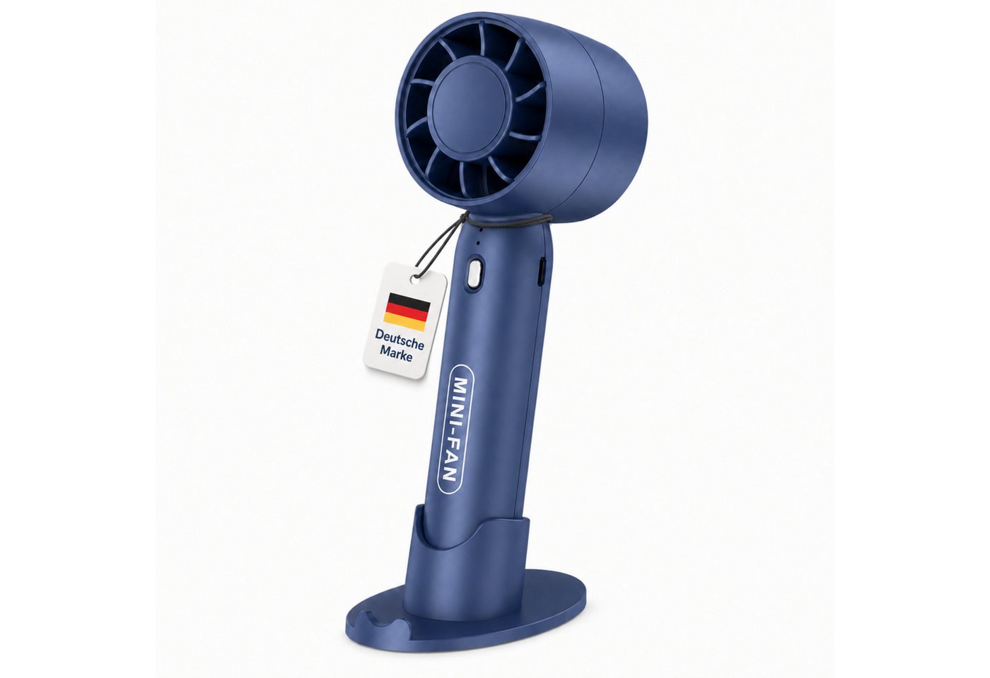 HS.SUPPLY Handventilator Mini Ventilator mit Akku, 3 Stufen, Standfuß, leise & tragbar, 2-in-1 Hand- und Tischventilator mit 3 Geschwindigkeitsstufen