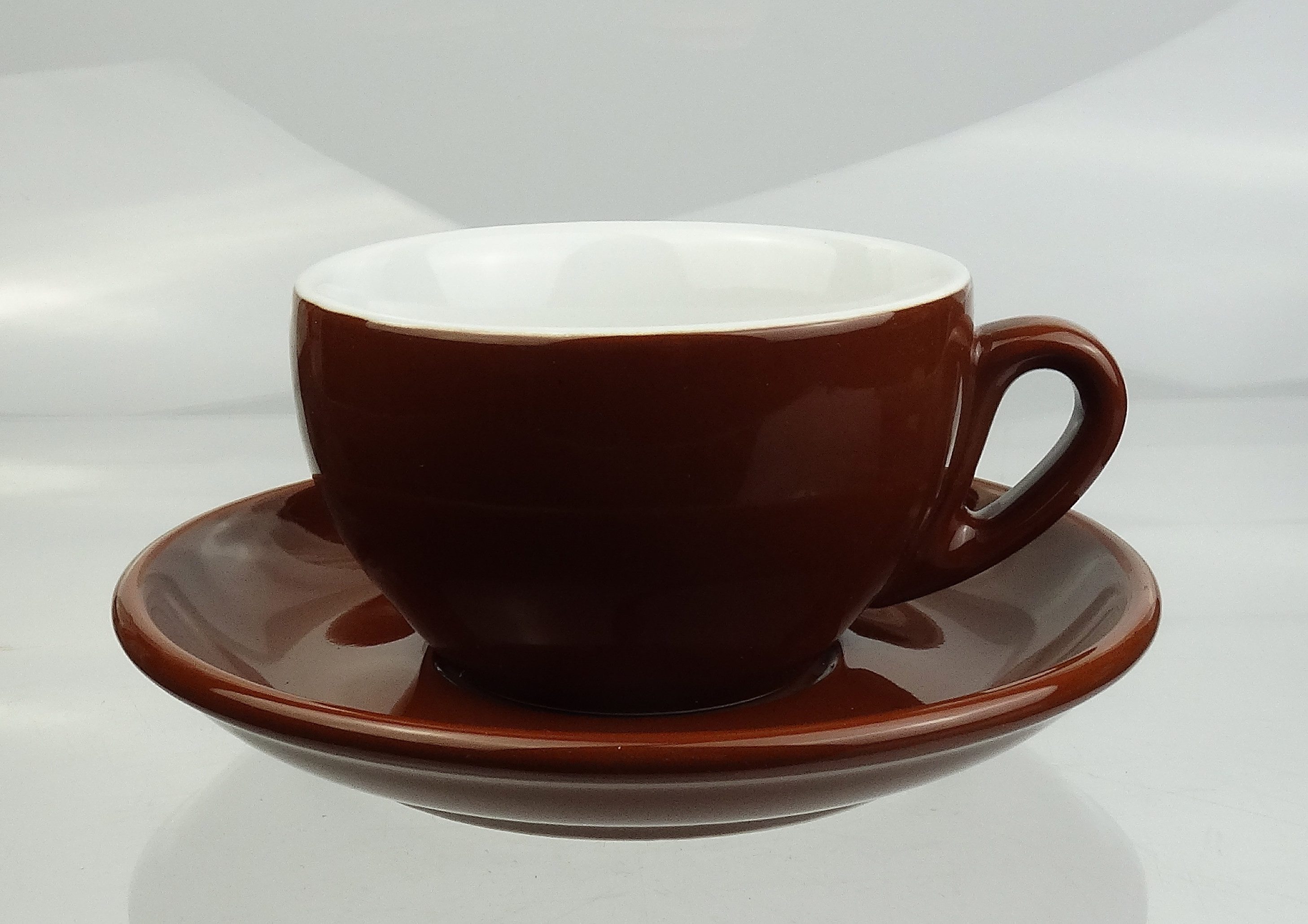 Nuova Point Cappuccinotasse dickwandig, braun, max 200 ml, 2-tlg., Porzellan