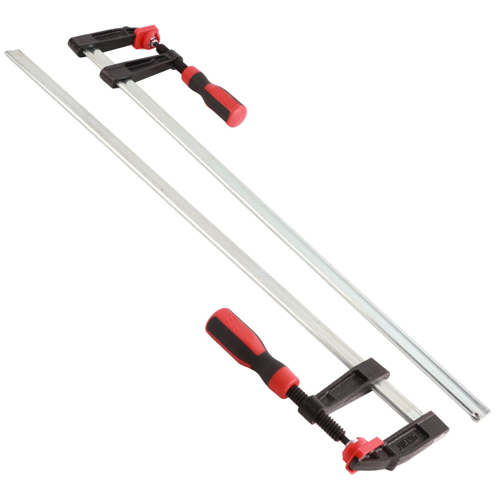 GARRYFIZH Schraubzwinge 2x Schwerlast F-Zwinge 80x600mm Schraubzwinge Holz, (2 St), Hohe Spannkraft, Rutschfester Halt, Schonende Klemmflächen