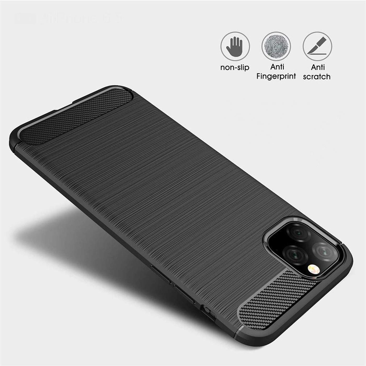 CoolGadget Handyhülle Carbon Handy Hülle für Apple iPhone 11 6,1 Zoll, robuste Telefonhülle Case Schutzhülle für iPhone 11 Hülle