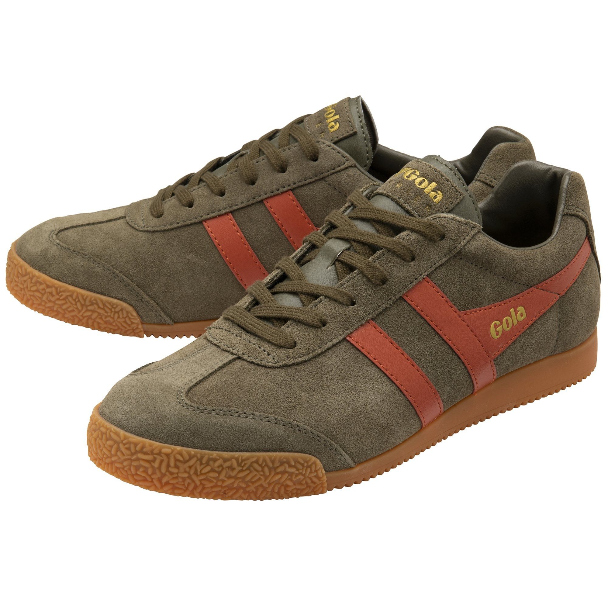 Gola Harrier Suede-Leder khakigrün/orange spice Herren Sneaker günstig online kaufen