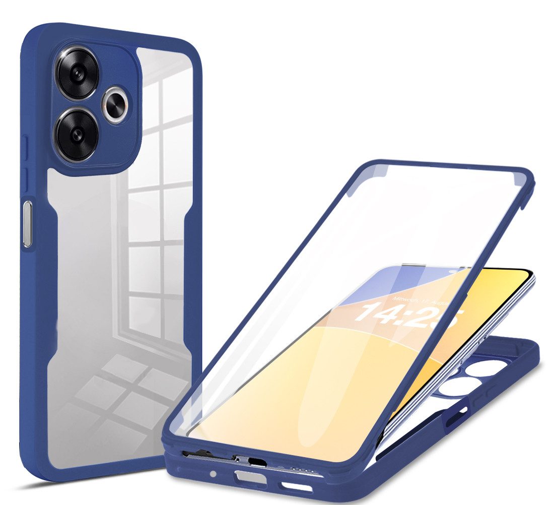 Tec-Expert Handyhülle 360 Grad Hülle für Xiaomi Redmi 13 6.79 Zoll, 6.79, Rundum Schutz Cover Case Hülle robust