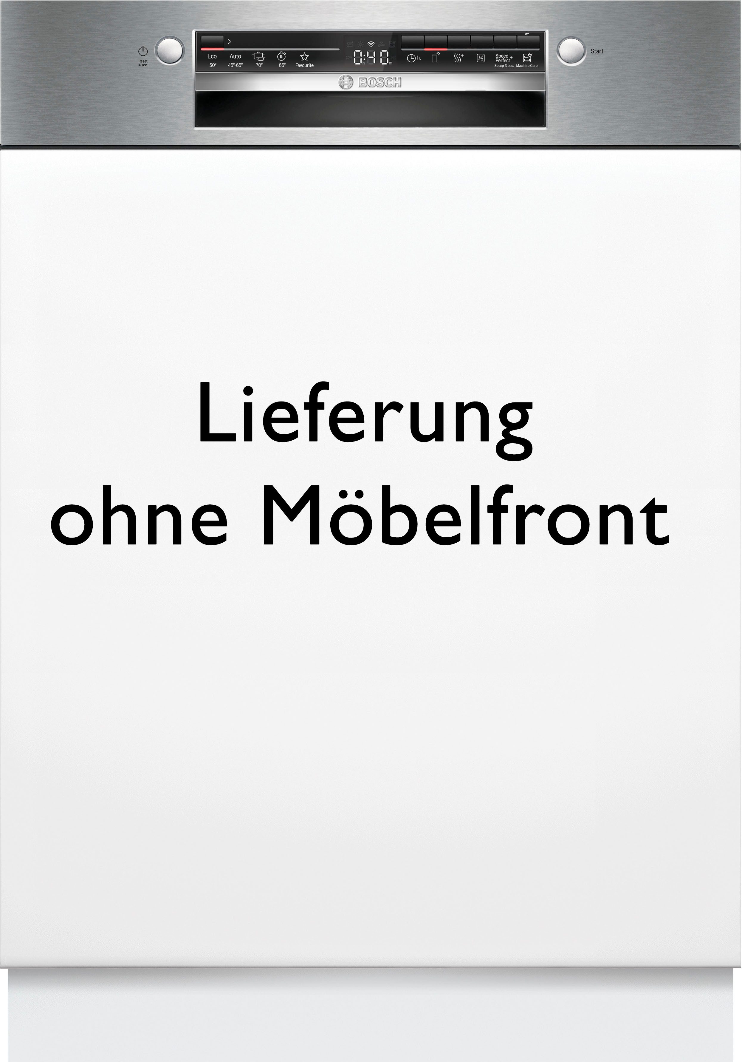 BOSCH teilintegrierbarer Geschirrspüler Serie 2 SMI2HVS06E, 14 Maßgedecke, Smarter Smart Start & flexibler, höhenverstellbarer Rackmatic-Korb