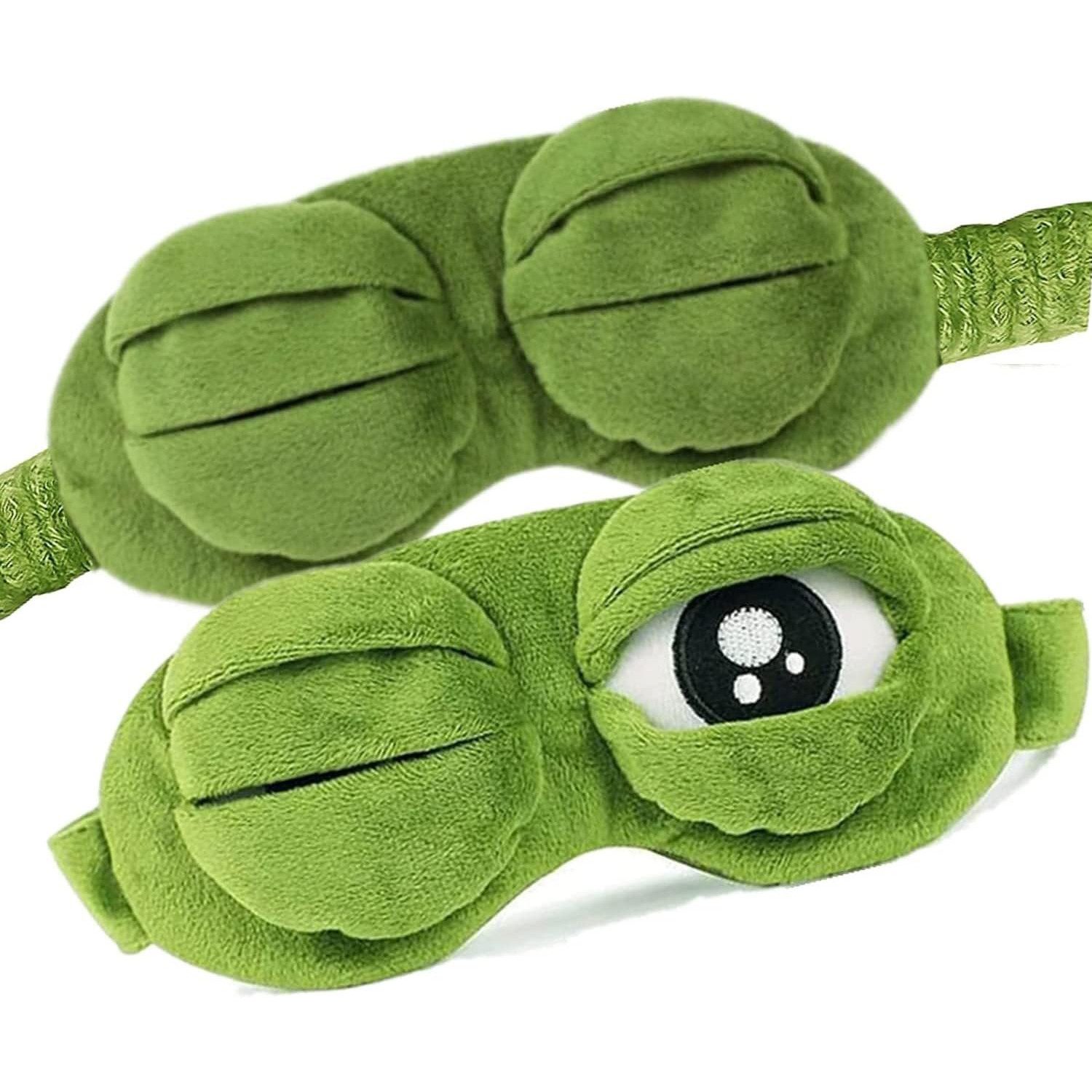 Schlafmaske Schlafmaske 3D Frosch-Augenmaske Plüsch Augenschutz 21*7 cm