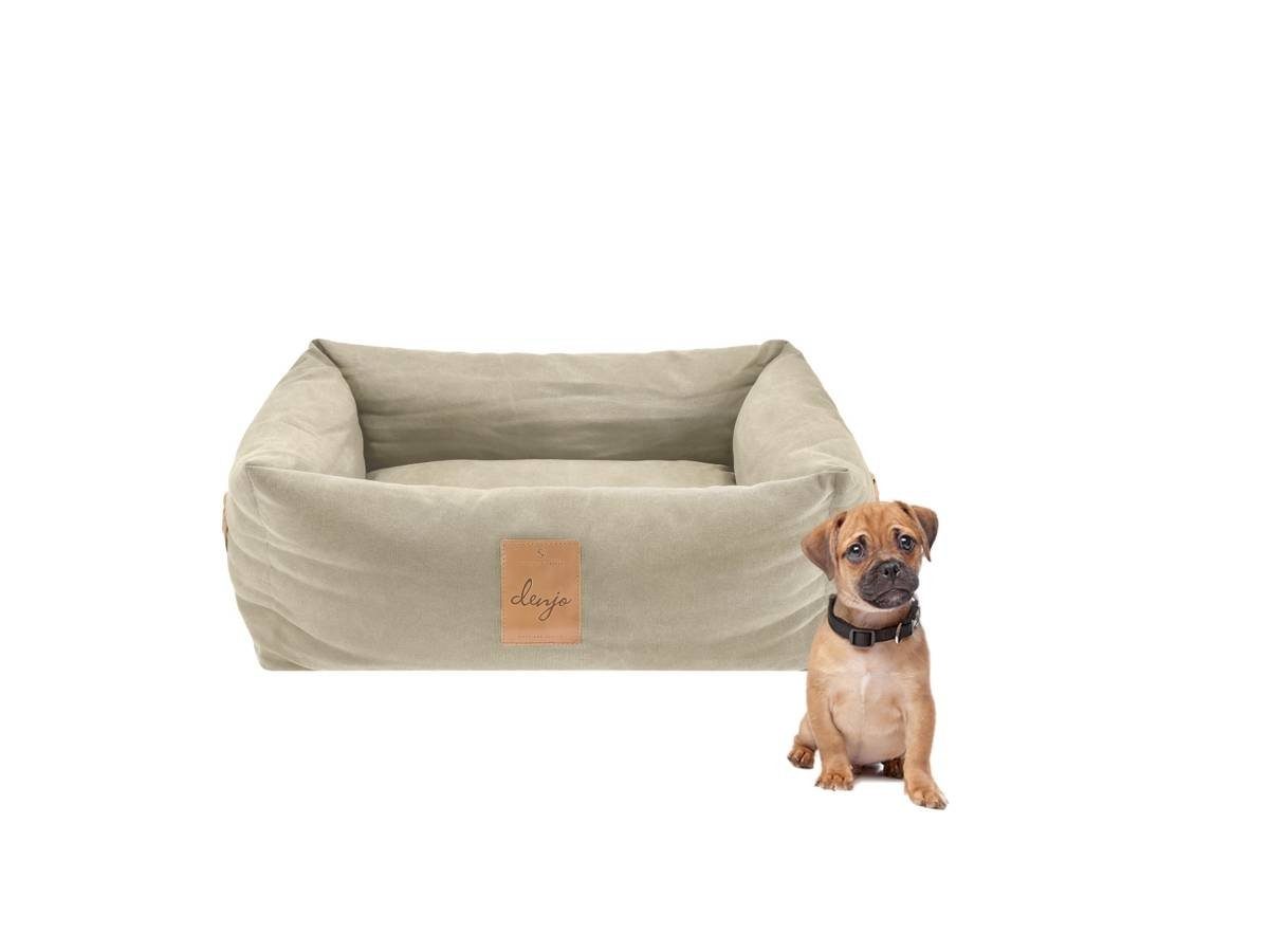 Denjo Dogs Tierbett "Classic Nest" Hundebett im Landhausstil aus Canvas, Baumwolle, Hundebett, Körbchen, maschinenwaschbar, Katzenbett