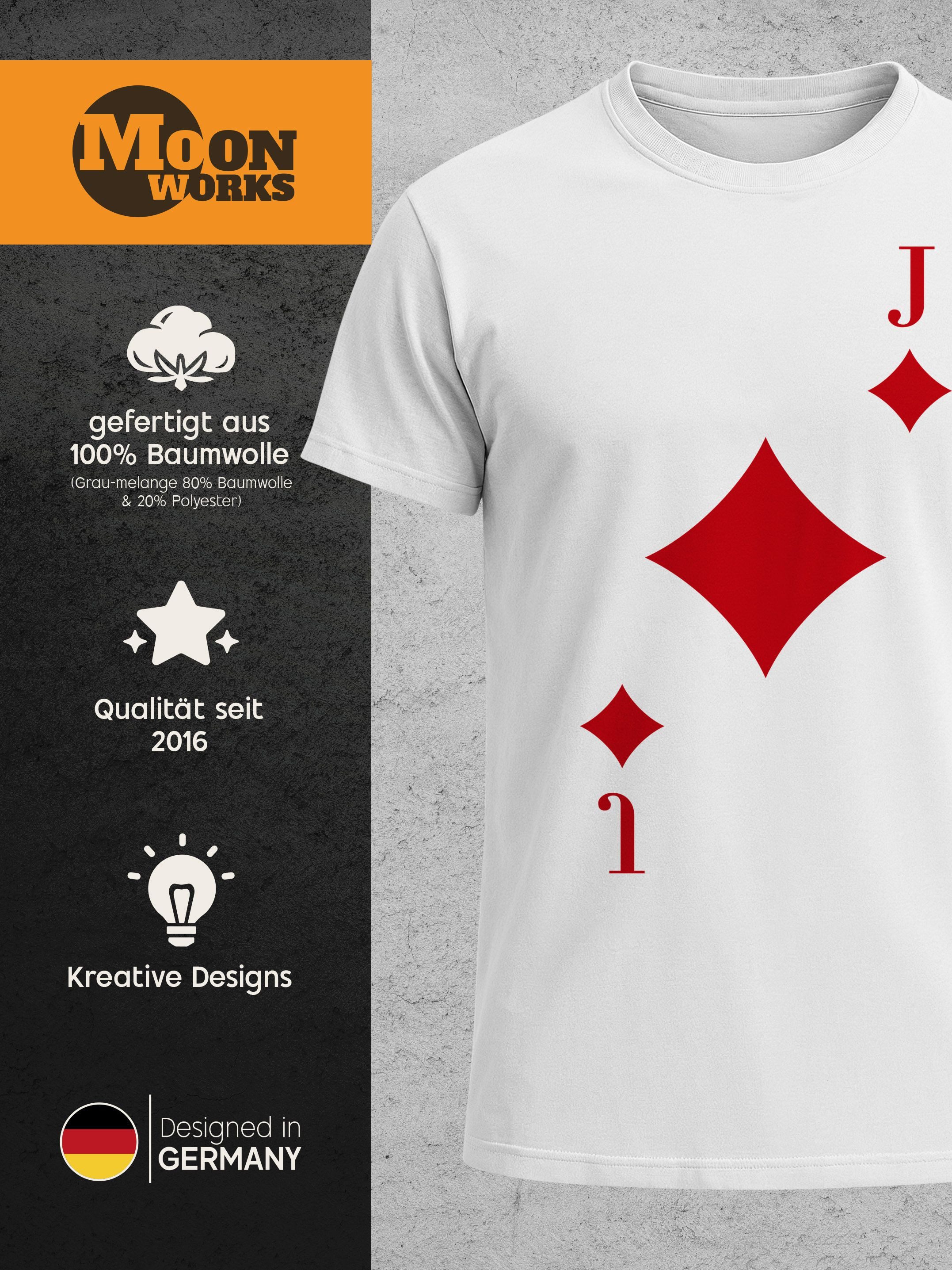 MoonWorks Print-Shirt Herren T-Shirt Kartenspiel Kostüm Spielkarten Gruppenkostüm mit Print