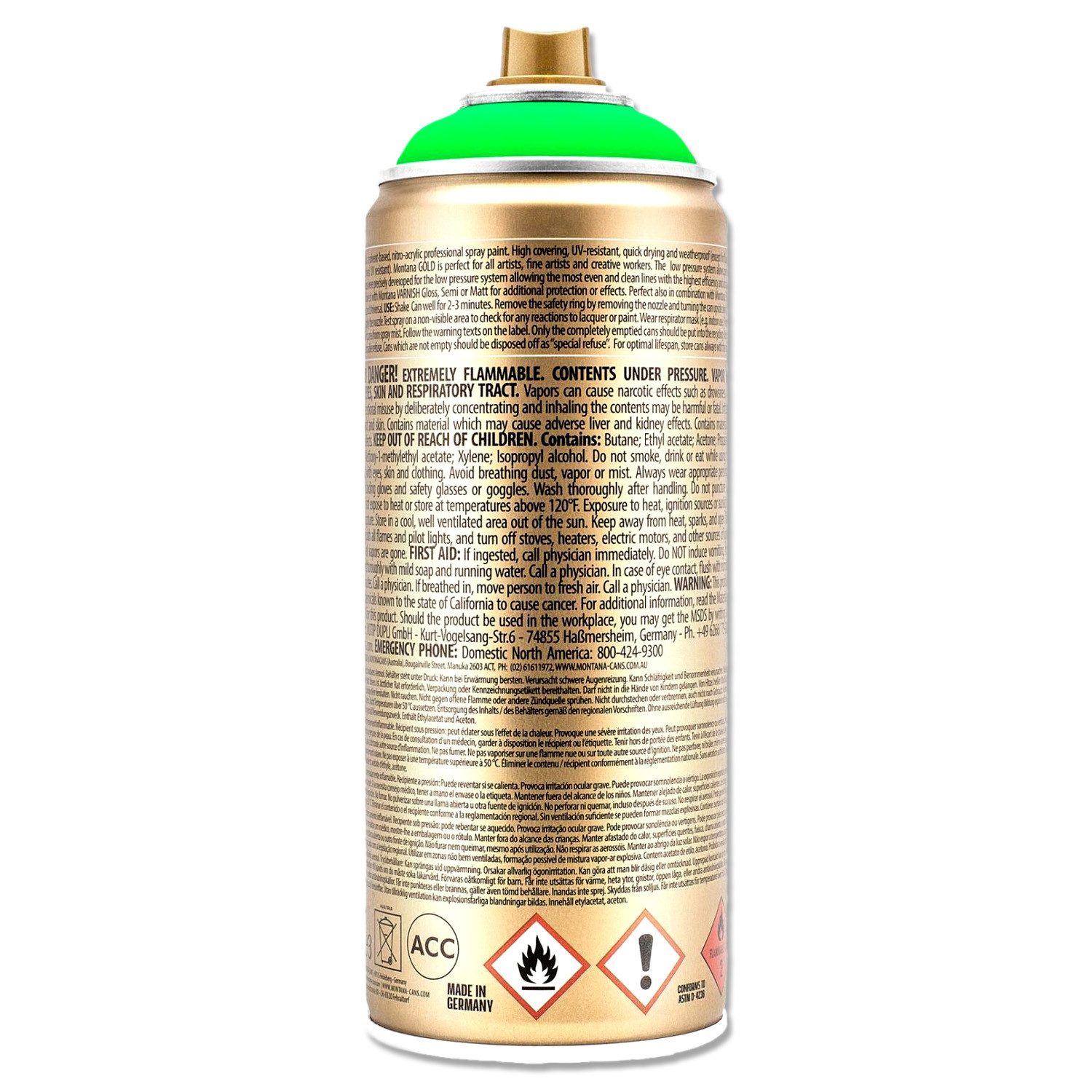 Montana Cans Sprühlack Sprühlack, Montana GOLD, Fluoreszierend, 400ml, Farbauswahl
