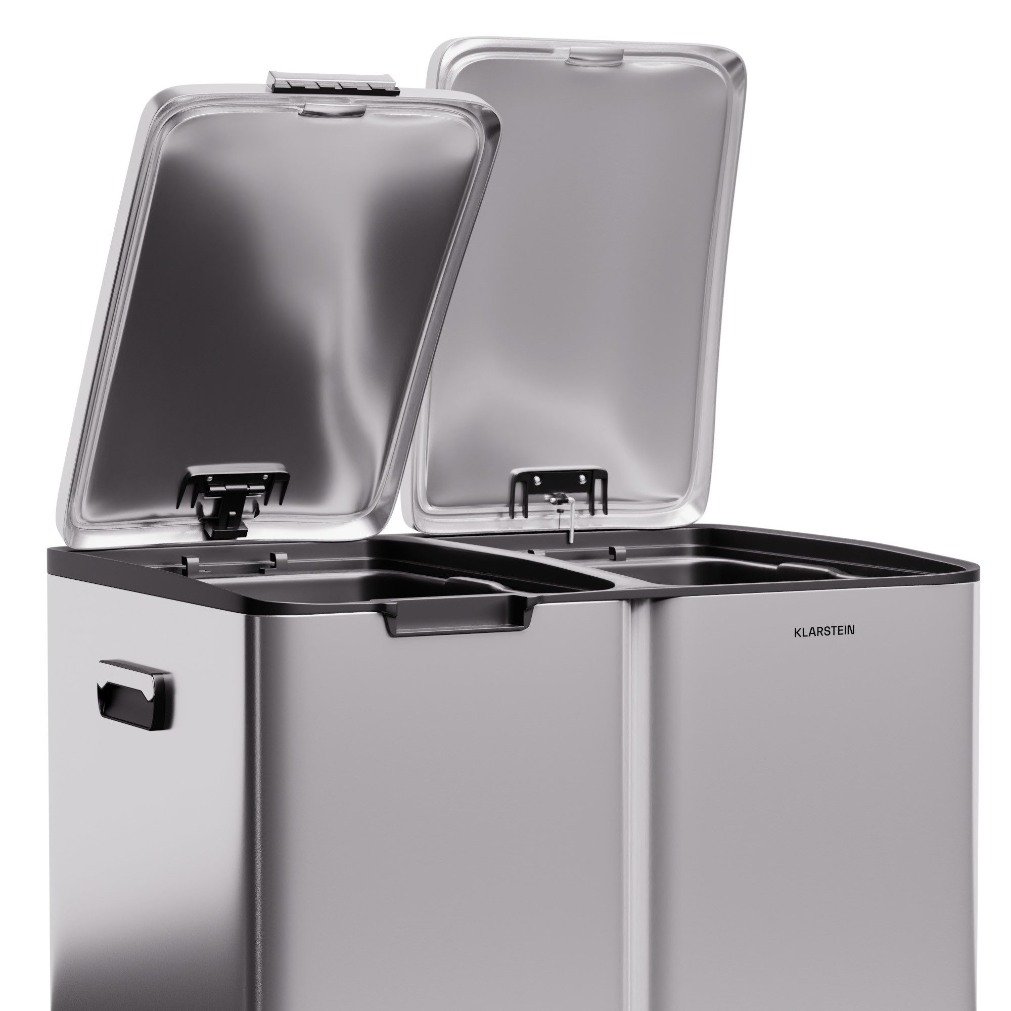 Klarstein Mülltrennsystem Tiyo, Mülleimer 3 Fach Treteimer Trash Bin 60L