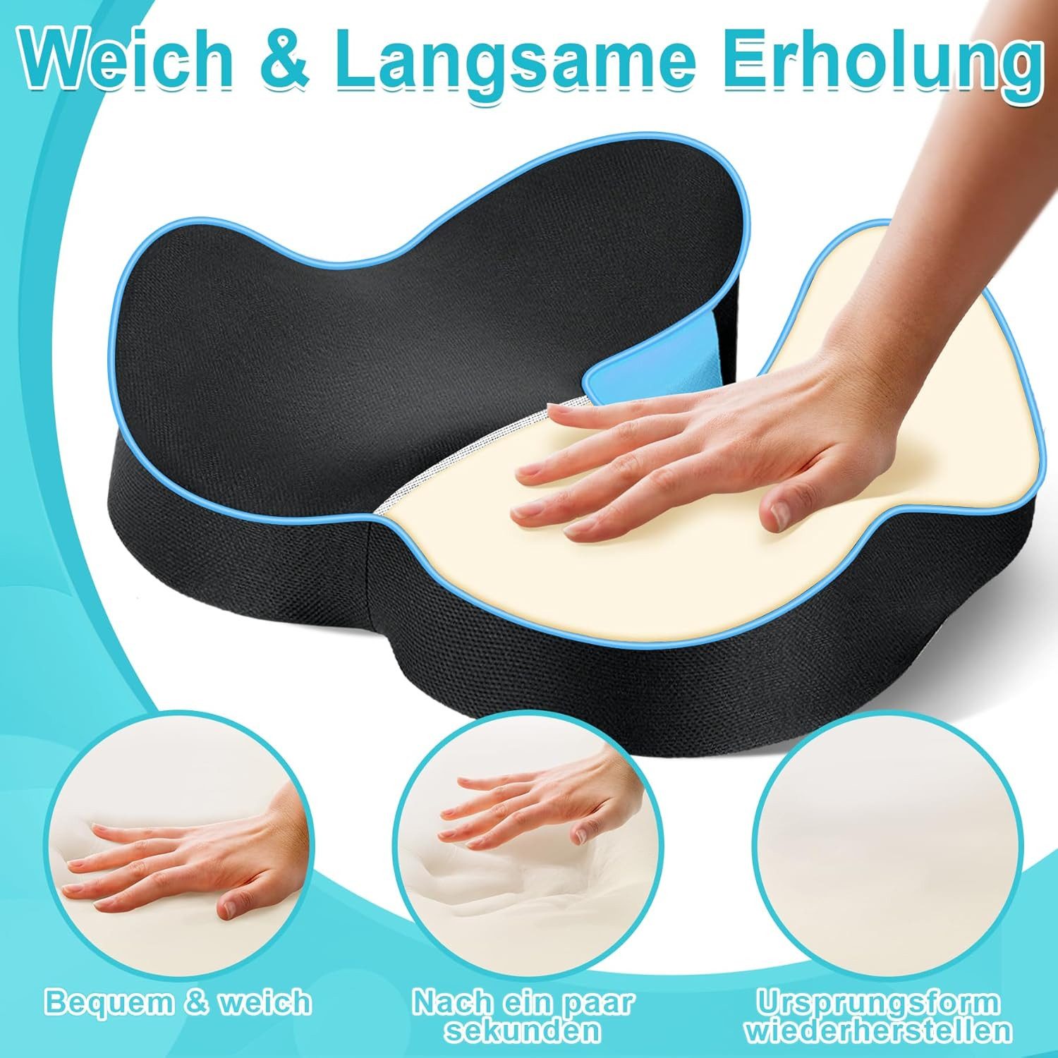 POPOLIC Sitzkissen Sitzkeilkissen für Bürostuhl & Autositz – Ergonomisches, günstig online kaufen