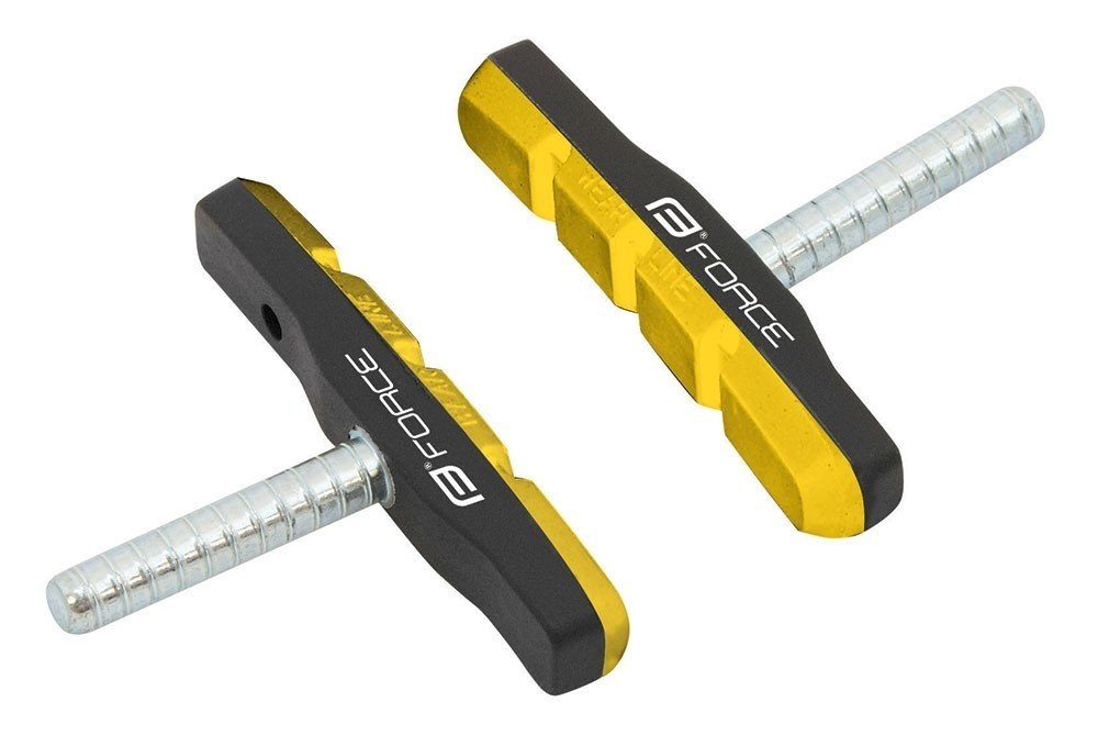 FORCE Felgenbremse Bremsbacken F-Pin Einzelstück, schwarz-gelb 70mm