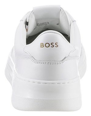 BOSS Baltimore Sneaker mit goldfarbenem BOSS-Logo, Freizeitschuh, Halbschuh, Schnürschuh