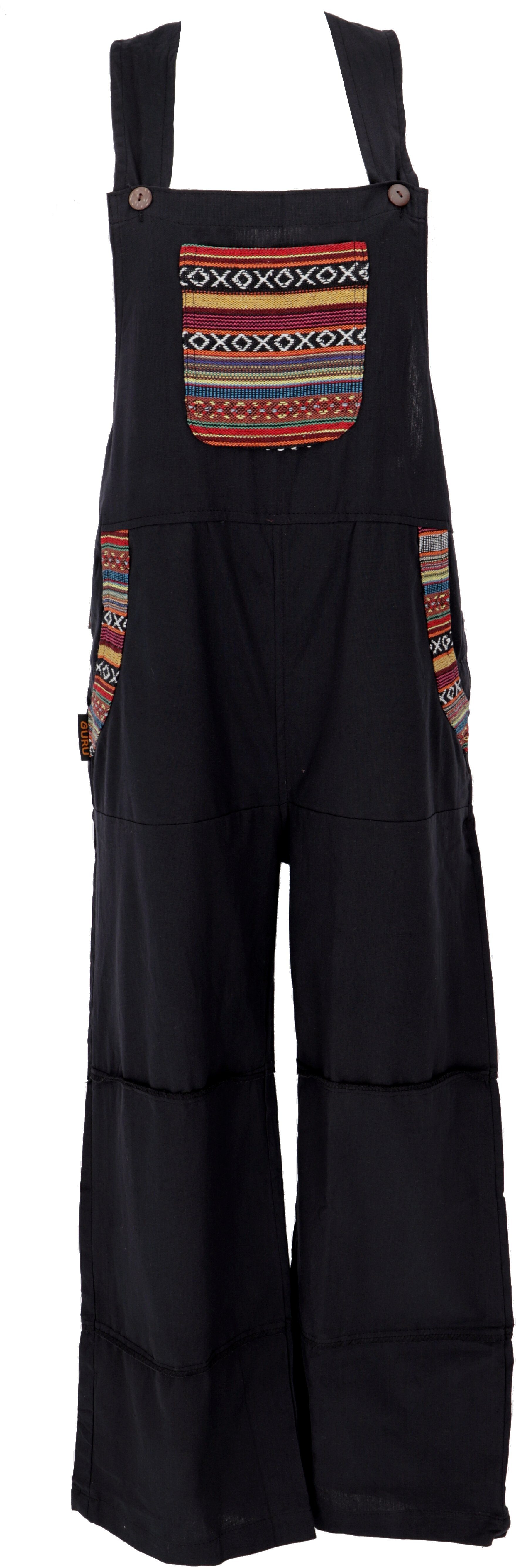 Guru-Shop Relaxhose Weite Latzhose, Ethno Style Boho oversize.. alternative Bekleidung