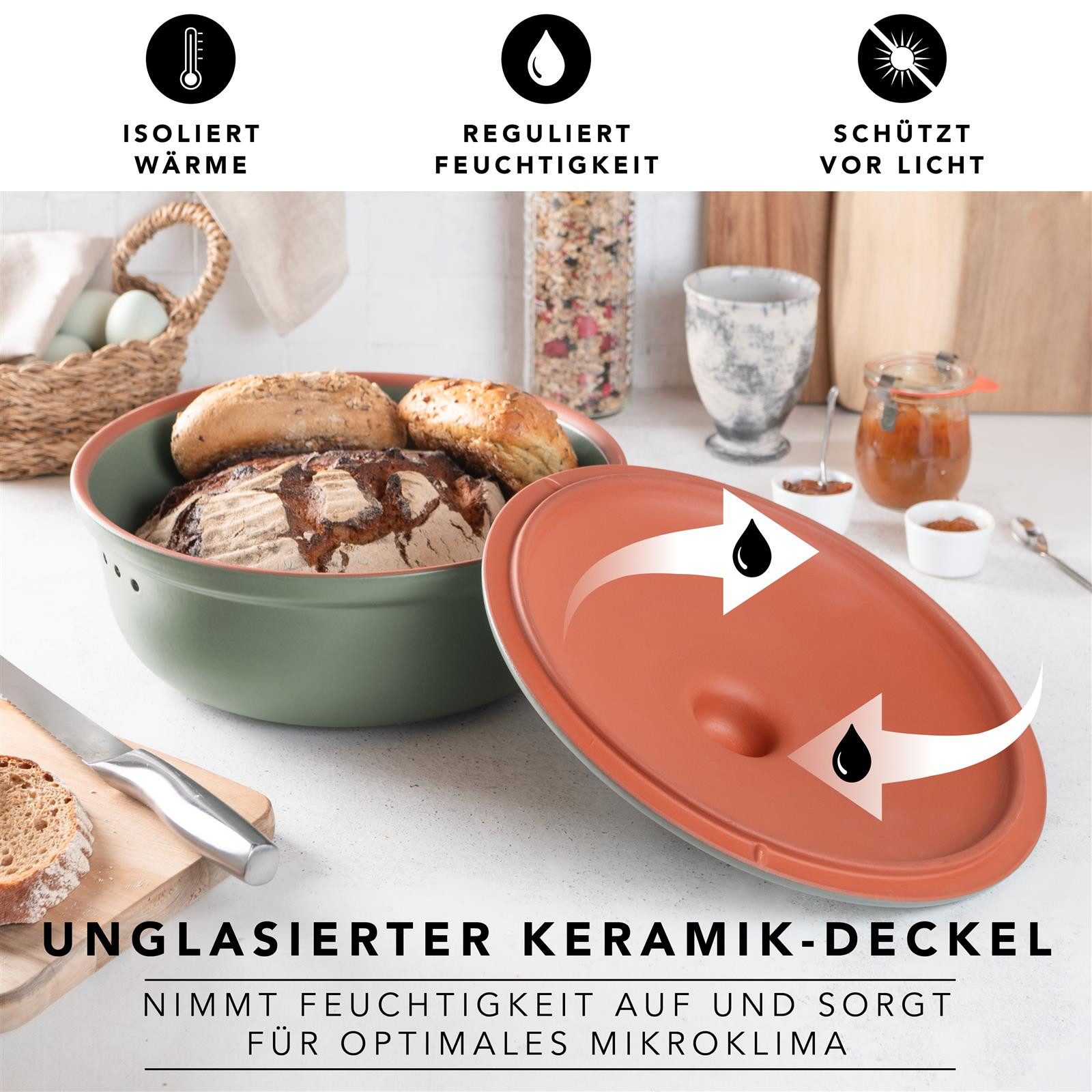 RÖMERTOPF Brotkasten Brottopf Rund Ø 30cm - Keramik Brotkasten