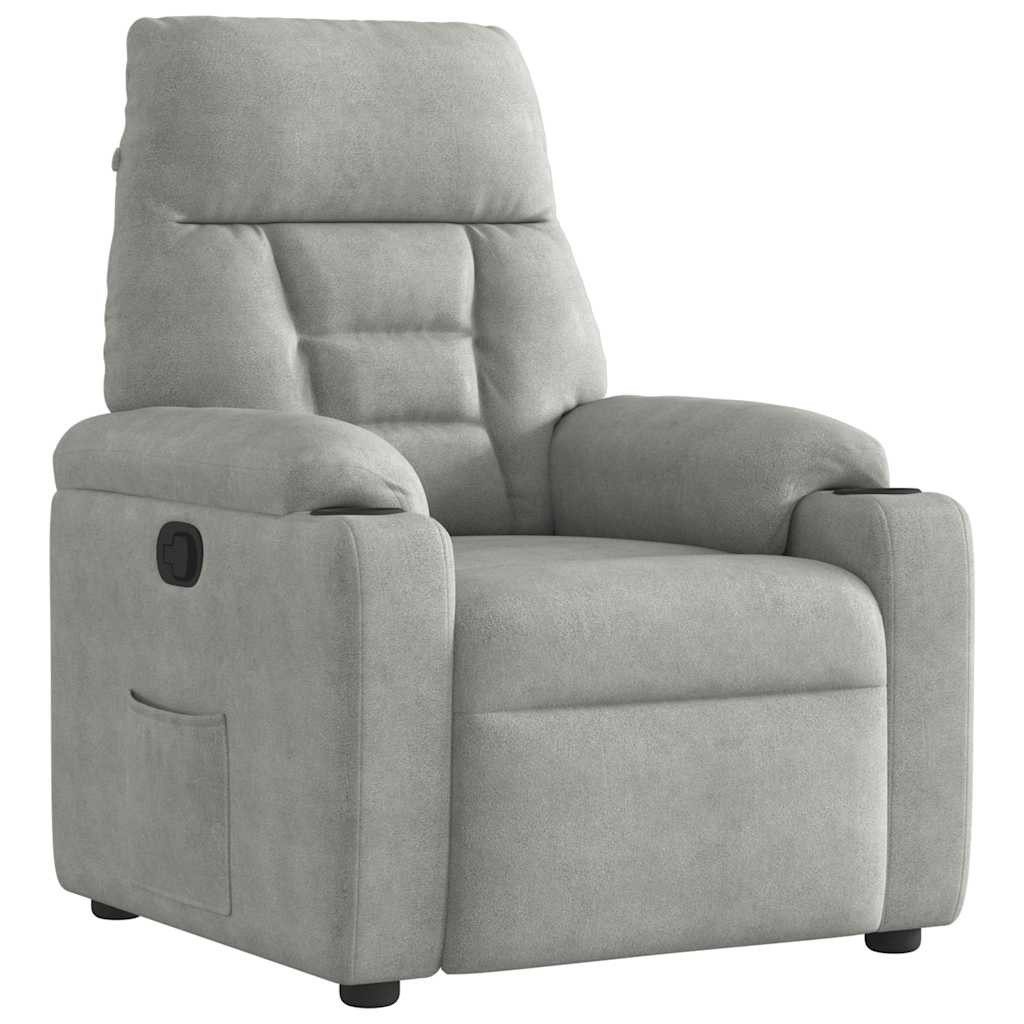 vidaXL Sessel Relaxsessel Hellgrau Mikrofasergewebe (1-St) günstig online kaufen