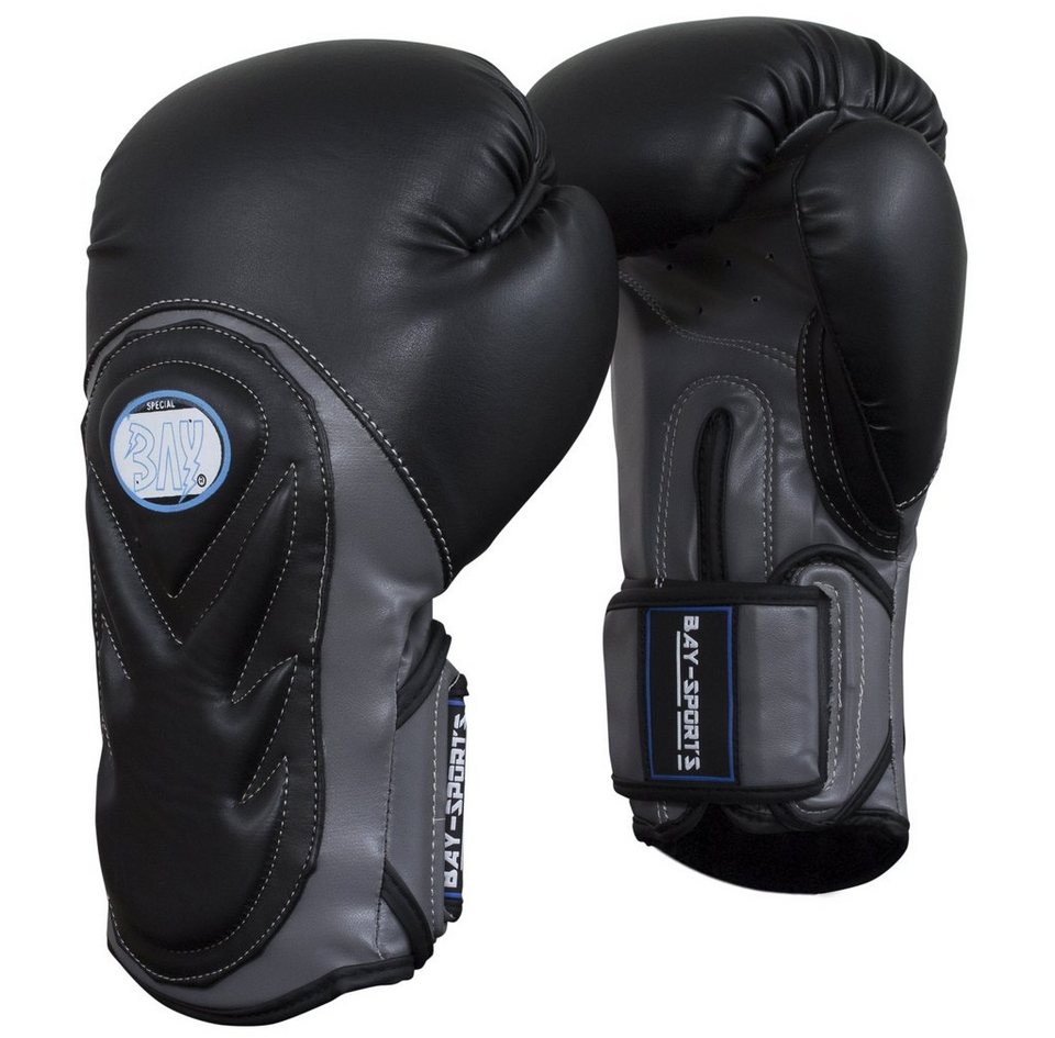 BAY-Sports Boxhandschuhe Bad Style Box-Handschuhe schwarz/grau Boxen Kickbo