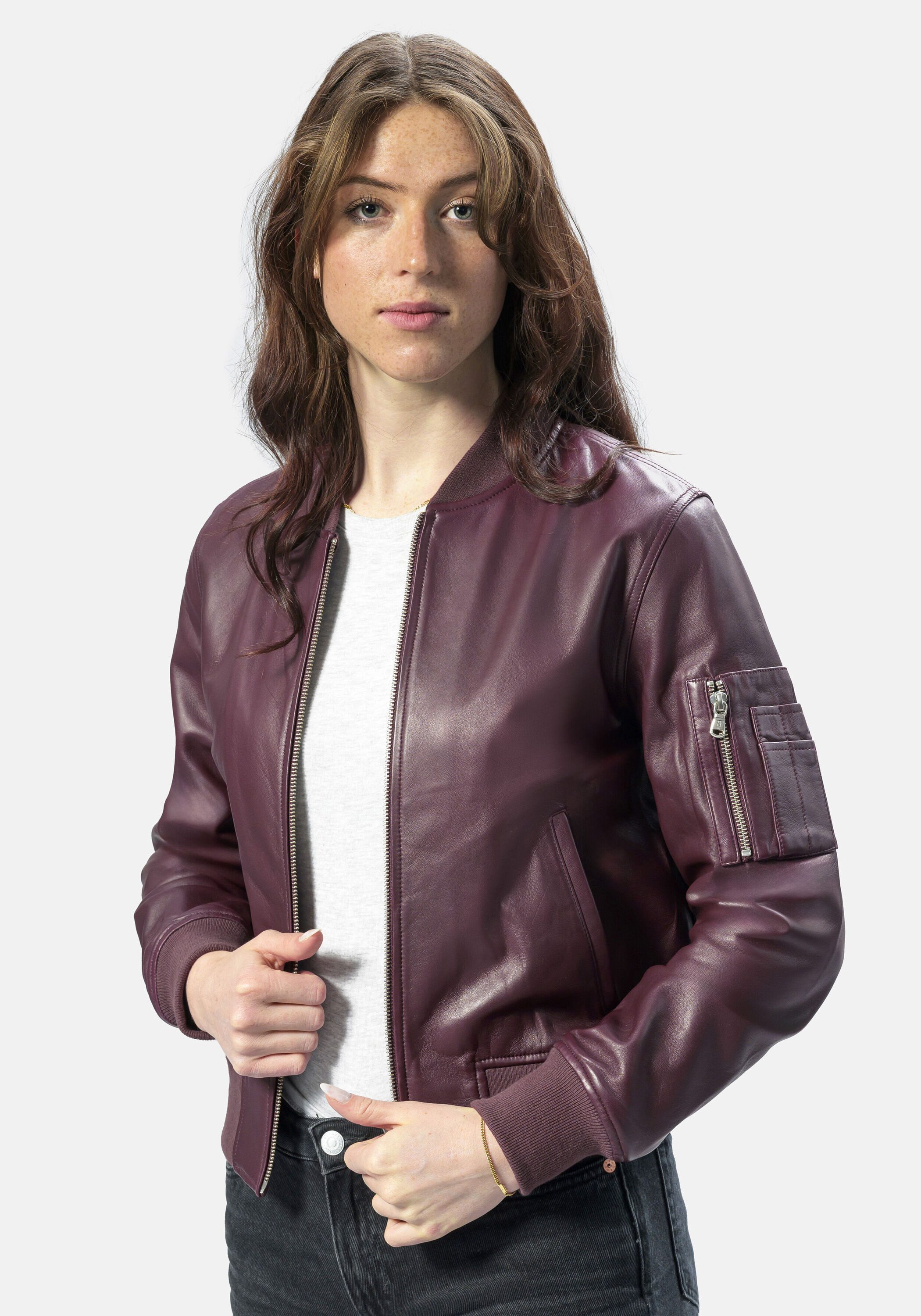 18N62 18N62 Lederjacke NEGIL (1-St) aus edlem, leichtem Lammnappaleder