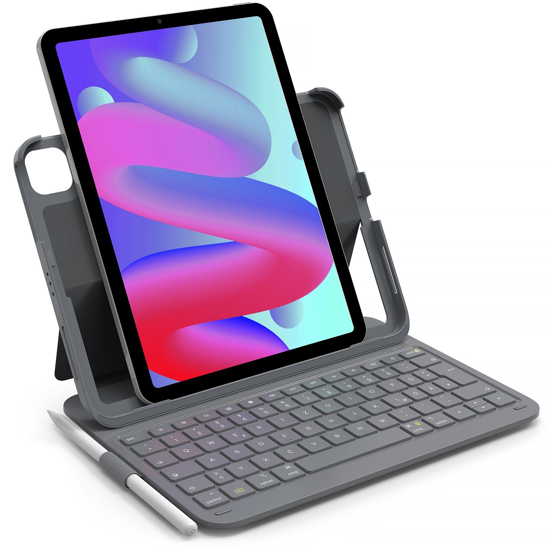 Inateck Ultraleichte Tastatur Hülle für 10,9/11/12,9/13 Zoll iPad Air Pro iPad-Tastatur (Hoch-/Querformat Verwenden, mit Stifthalter)